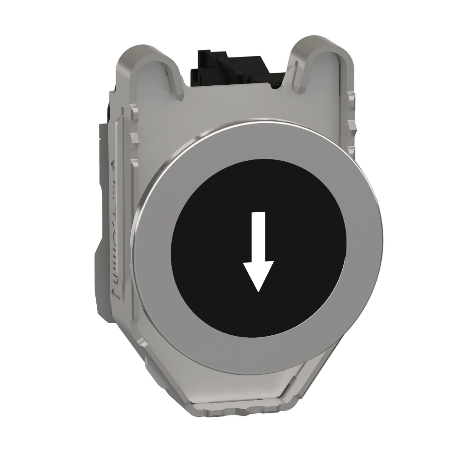Schneider Electric Schneider Electric XB4FA3351 – Push button flush mounted, Harmony XB4, metal, black, 30mm, spring return, marked DOWN ARROW, 1NO
