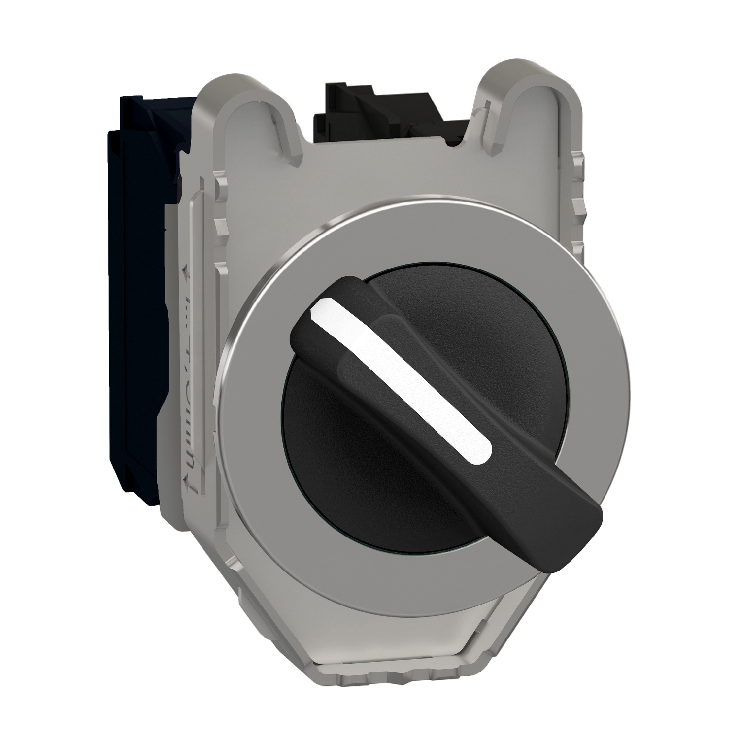 Schneider Electric Schneider Electric XB4FD25 – Selector switch flush mounted, Harmony XB4, metal, black, 30mm, 2 positions, stay put, 1NO+1NC
