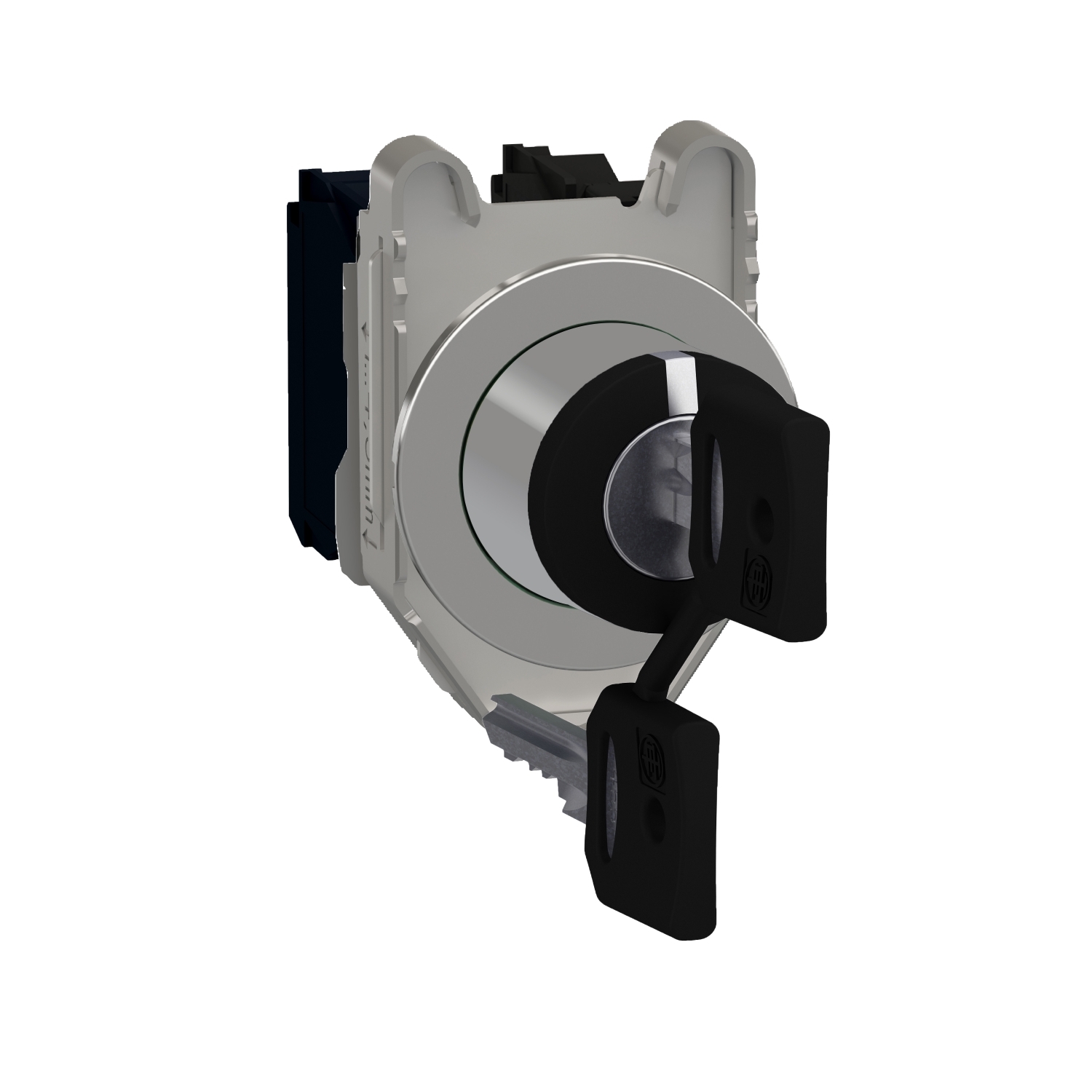 Schneider Electric Schneider Electric XB4FG03 – Selector switch, Harmony XB4, black, flush mounted, 30mm, 3 positions, key 520E, spring return, 2NO