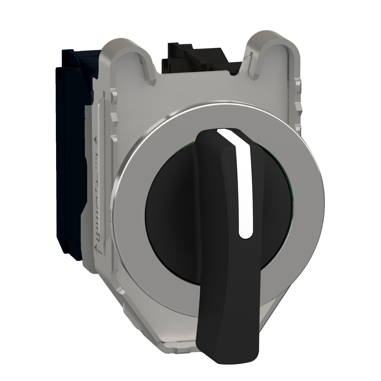 Schneider Electric Schneider Electric XB4FJ53 – Selector switch flush mounted, Harmony XB4, metal, black, 30mm, long handle, 3 positions, spring return to center, 2NO