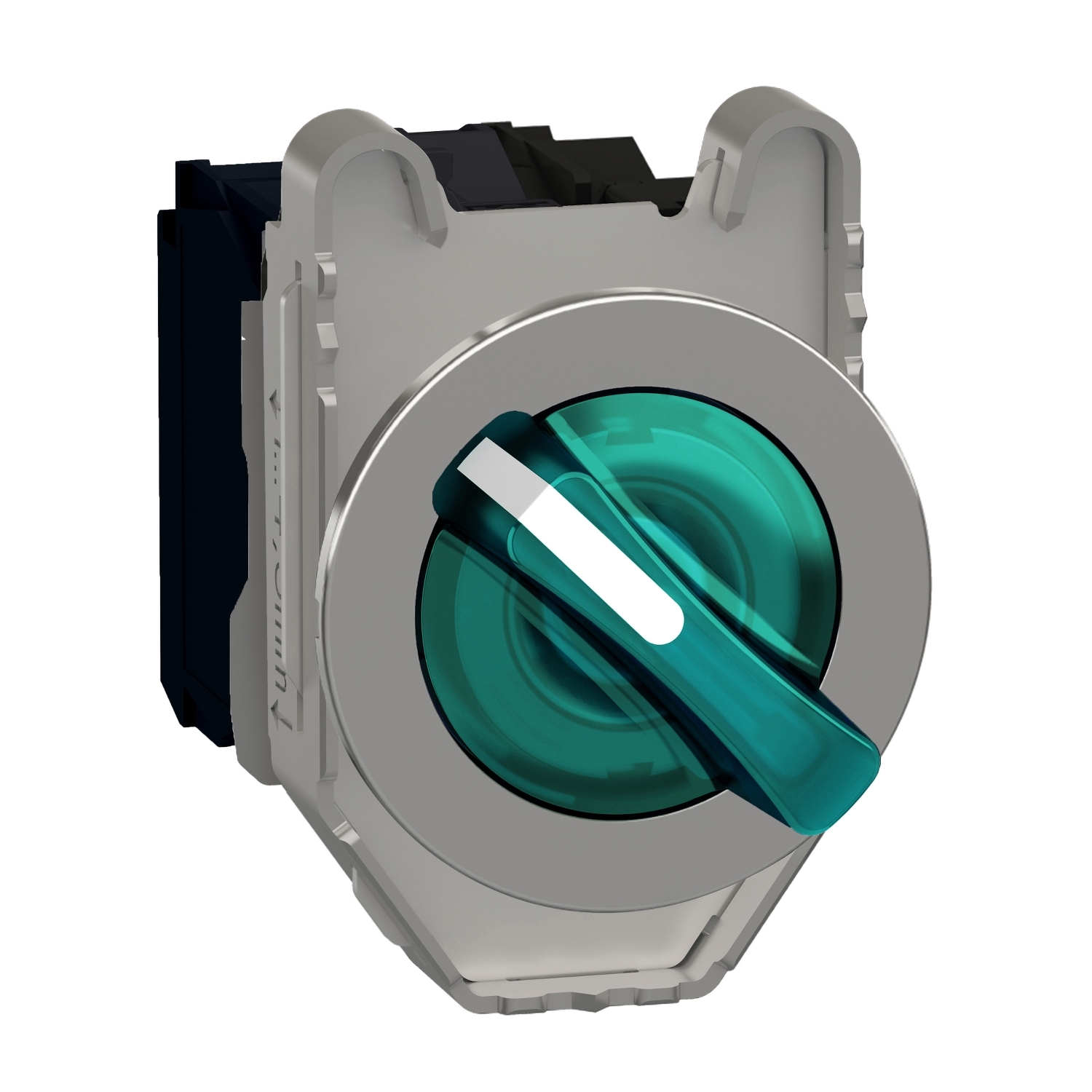 Schneider Electric Schneider Electric XB4FK123G5 – Illuminated selector switch, Harmony XB4, metal, green handle, 30mm, universal LED, 2 positions, 1NO + 1NC, 110...120V AC