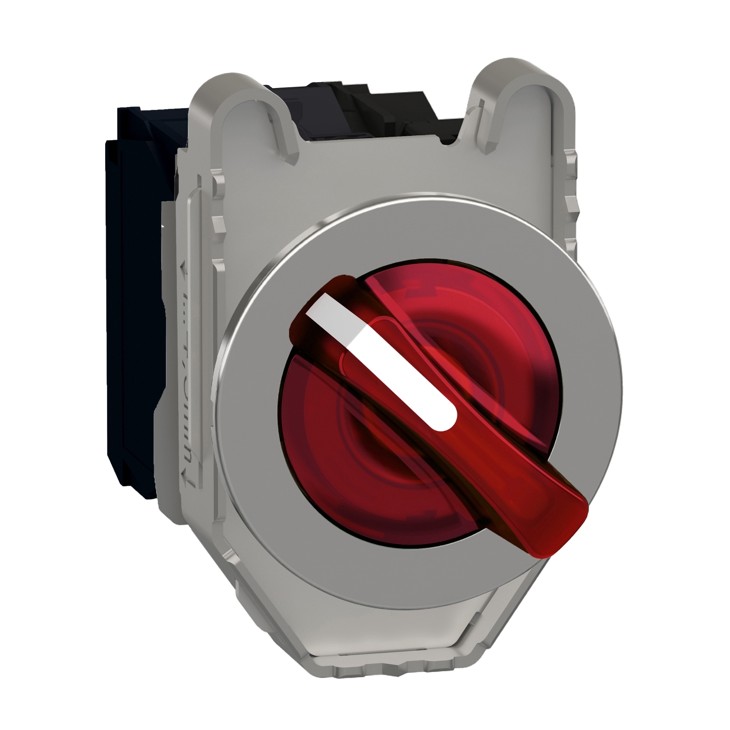 Schneider Electric Schneider Electric XB4FK124M5 – Illuminated selector switch, Harmony XB4, metal, red handle, 30mm, universal LED, 2 positions, 1NO + 1NC, 230...240V AC