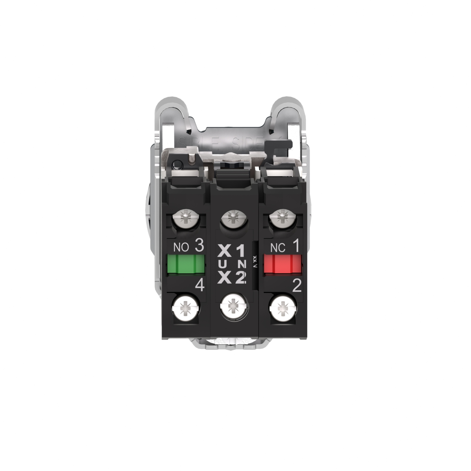 Schneider Electric Schneider Electric XB4FK125G5 – Illuminated selector switch, Harmony XB4, metal, orange handle, 30mm, universal LED, 2 positions, 1NO + 1NC, 110...120V AC