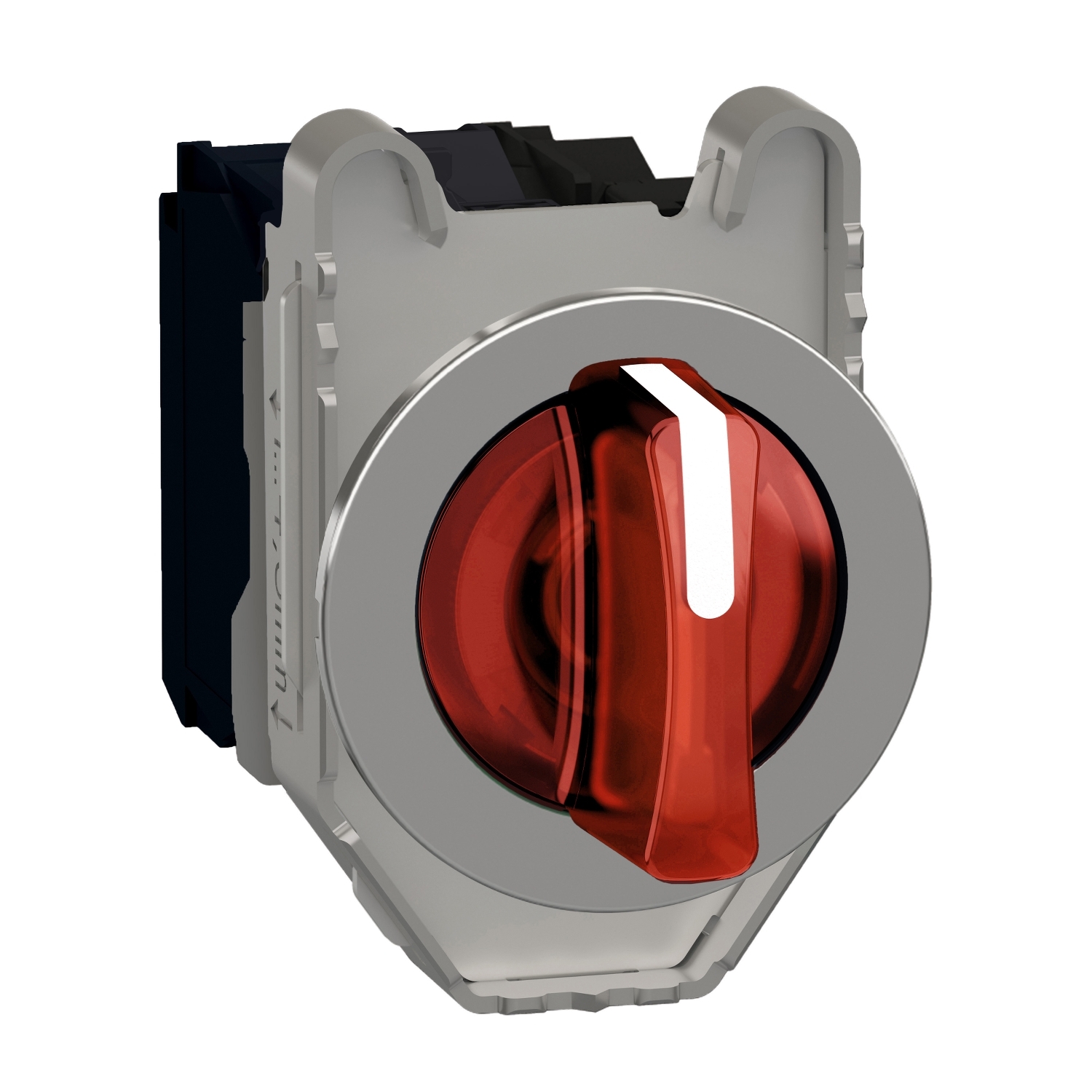 Schneider Electric Schneider Electric XB4FK134G5 – Illuminated selector switch, Harmony XB4, metal, red handle, 30mm, universal LED, 3 positions, 1NO + 1NC, 110...120V AC