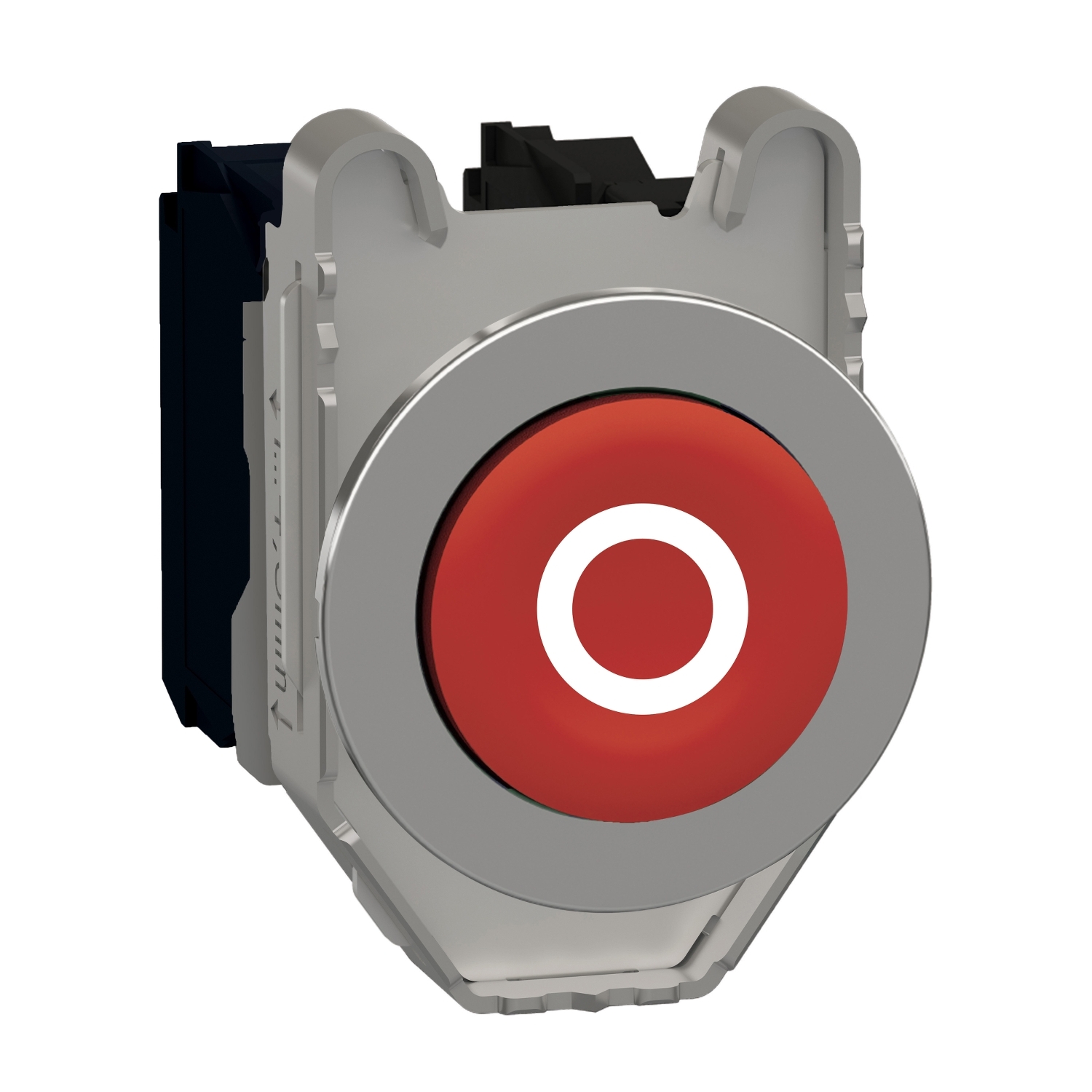 Schneider Electric Schneider Electric XB4FL4325 – Push button flush mounted, Harmony XB4, metal, projecting, red, 30mm, spring return, marked O, 1NO+1NC