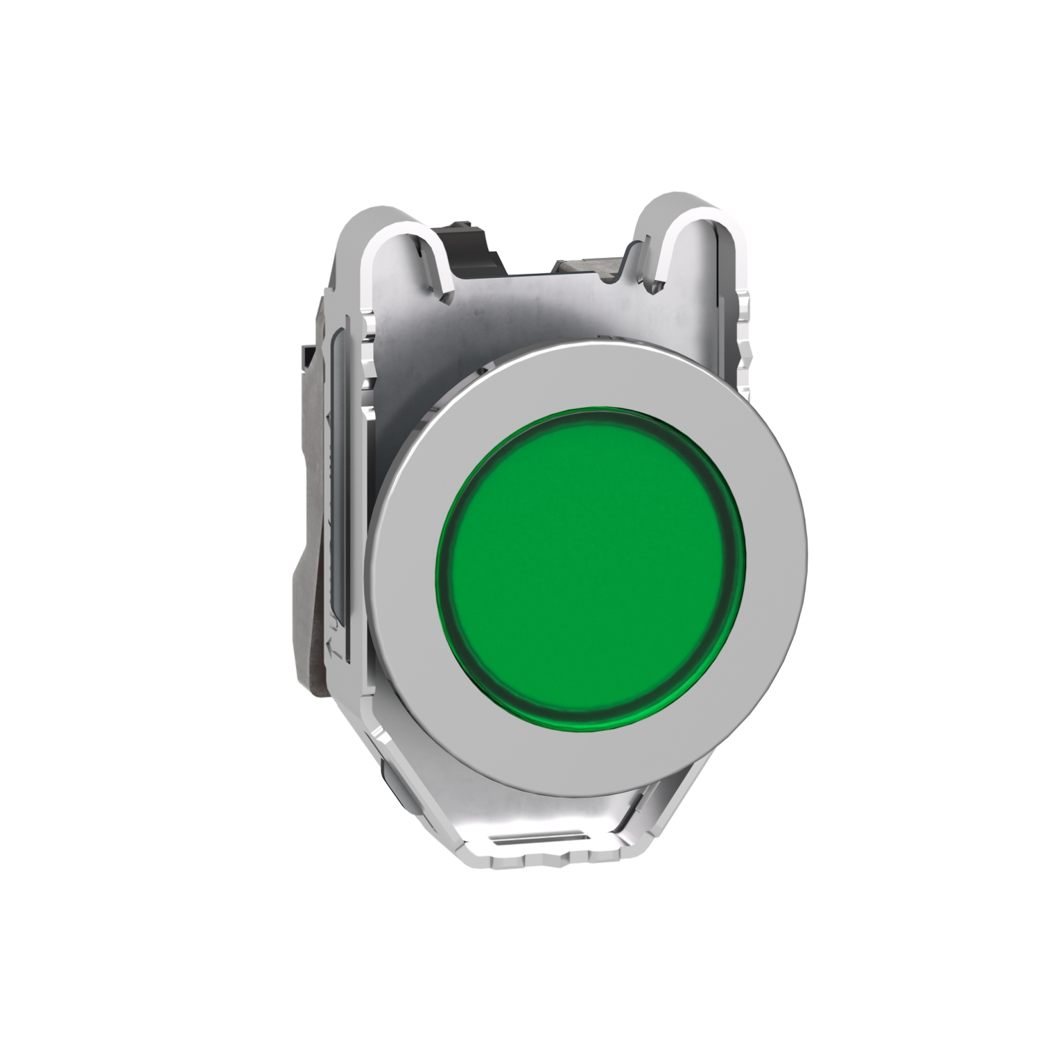 Schneider Electric Schneider Electric XB4FVB3 – Pilot light, Harmony XB4,metal, green flush mounted, 30mm, universal LED, plain lens, 24V AC DC