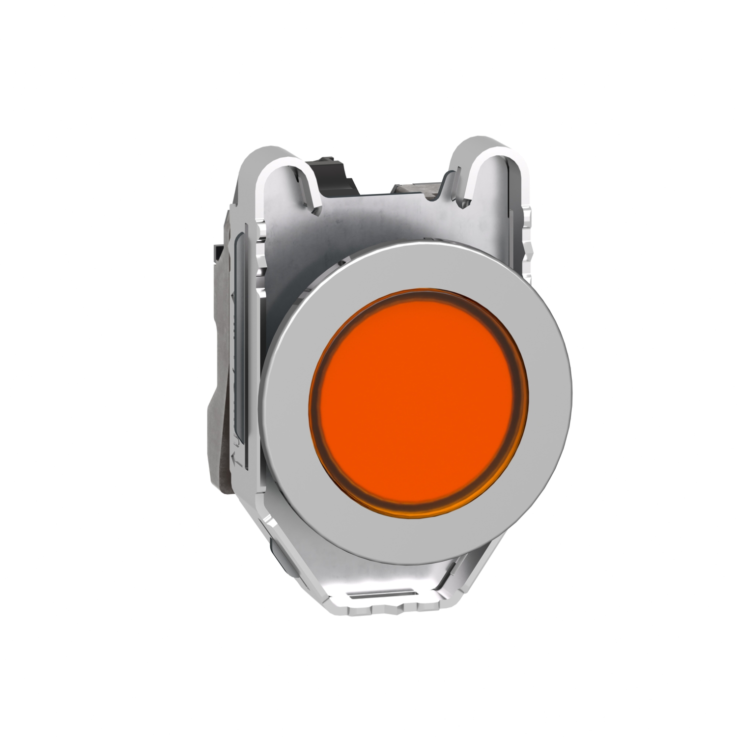 Schneider Electric Schneider Electric XB4FVM5 – Pilot light, Harmony XB4,metal, orange flush mounted, 30mm, universal LED, plain lens, 230...240V AC