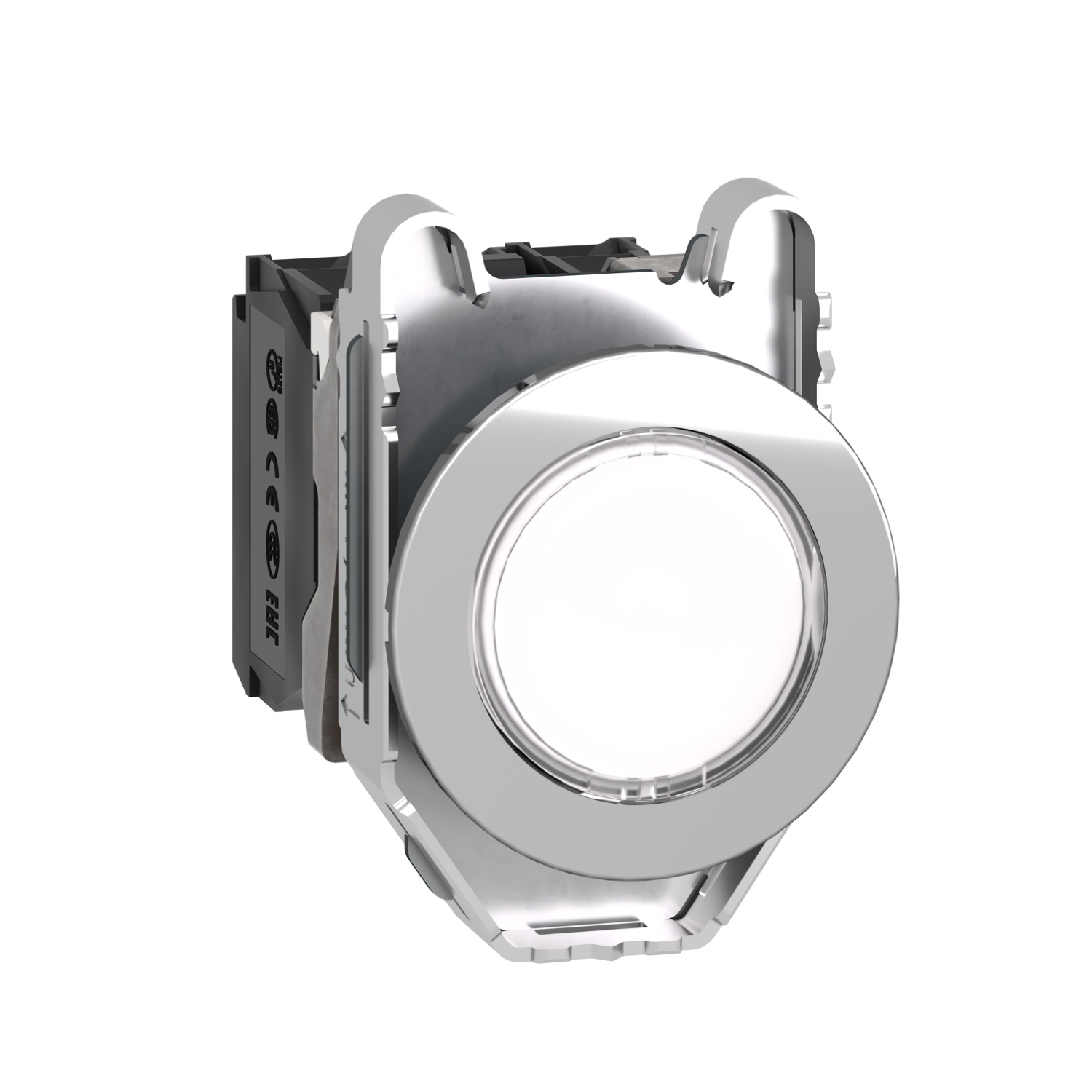 Schneider Electric Schneider Electric XB4FW31B5 – Illuminated push button, Harmony XB4, metal, white flush mounted, 30mm, universal LED, plain lens, 1NO + 1NC, 24V AC DC