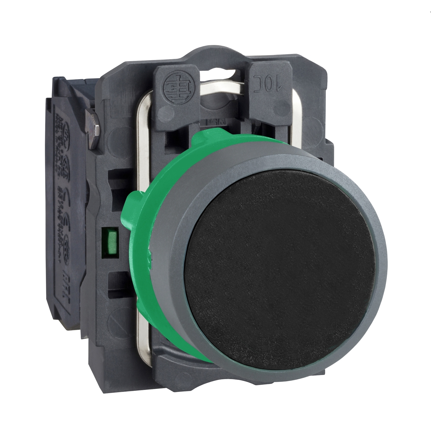 Schneider Electric Schneider Electric XB5AA21C0 – Push button, Harmony XB5, black flush, grey bezel, 22mm, spring return, 1NO, unmarked