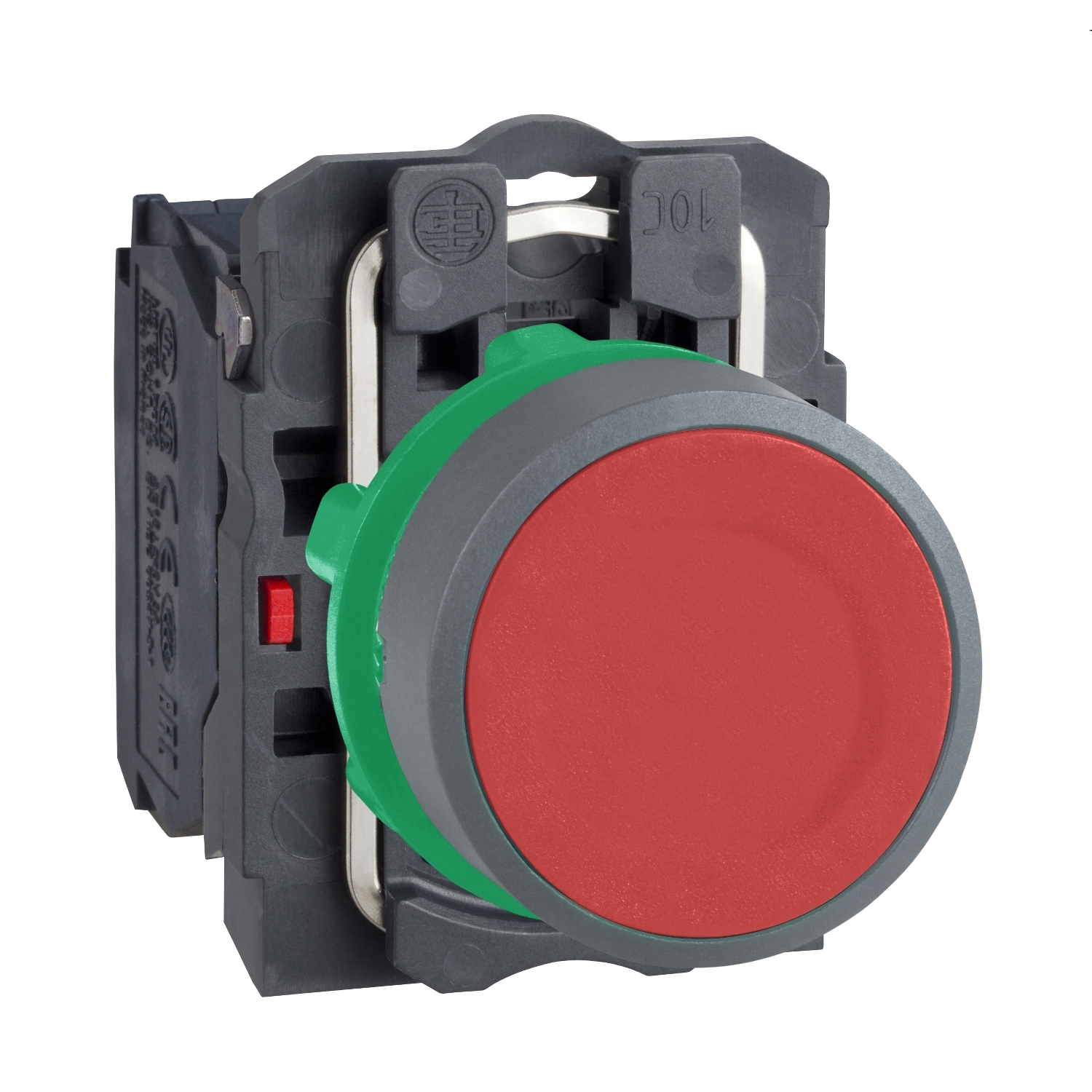 Schneider Electric Schneider Electric XB5AA42C0 – Push button, Harmony XB5, red flush, grey bezel, 22mm, spring return, 1NC, unmarked