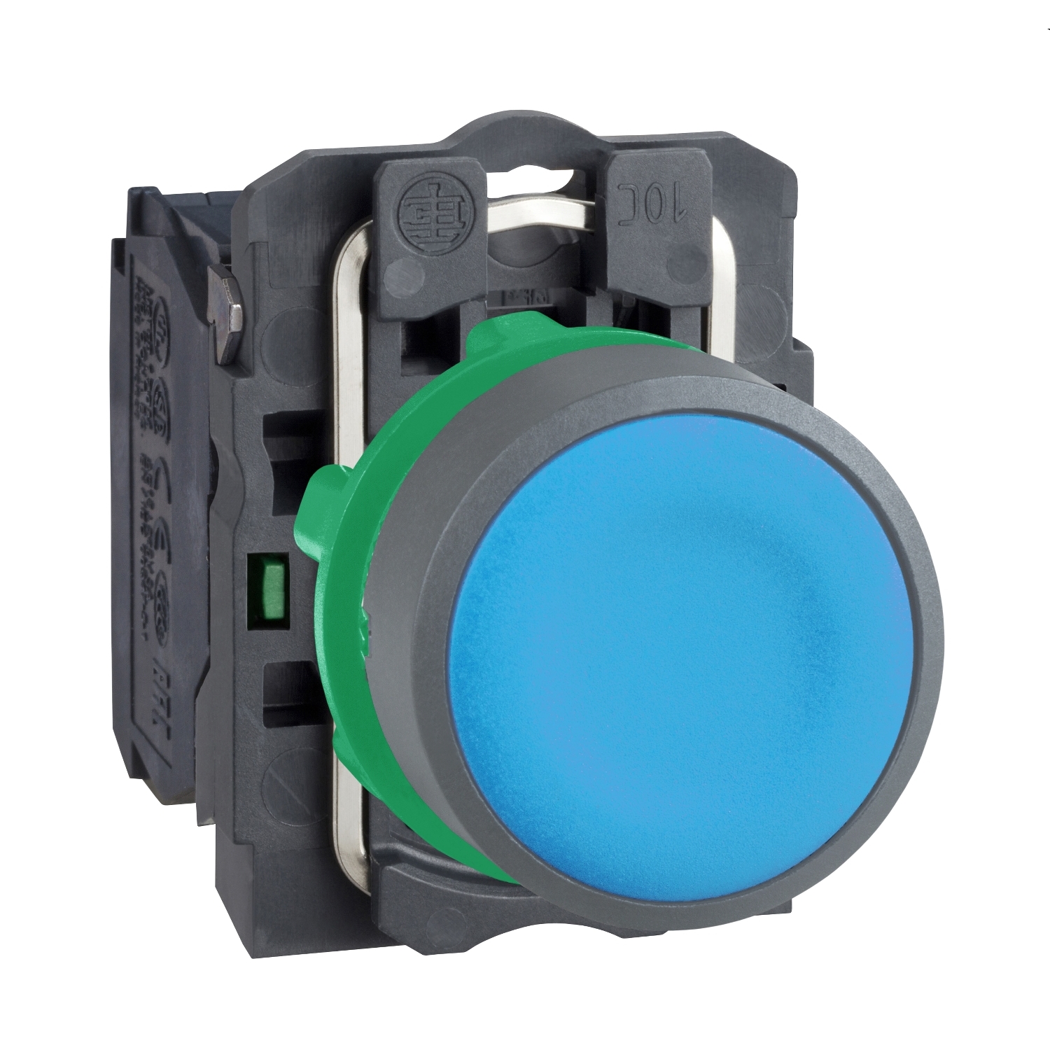 Schneider Electric Schneider Electric XB5AA61C0 – Push button, Harmony XB5, blue flush, grey bezel, 22mm, spring return, 1NO, unmarked