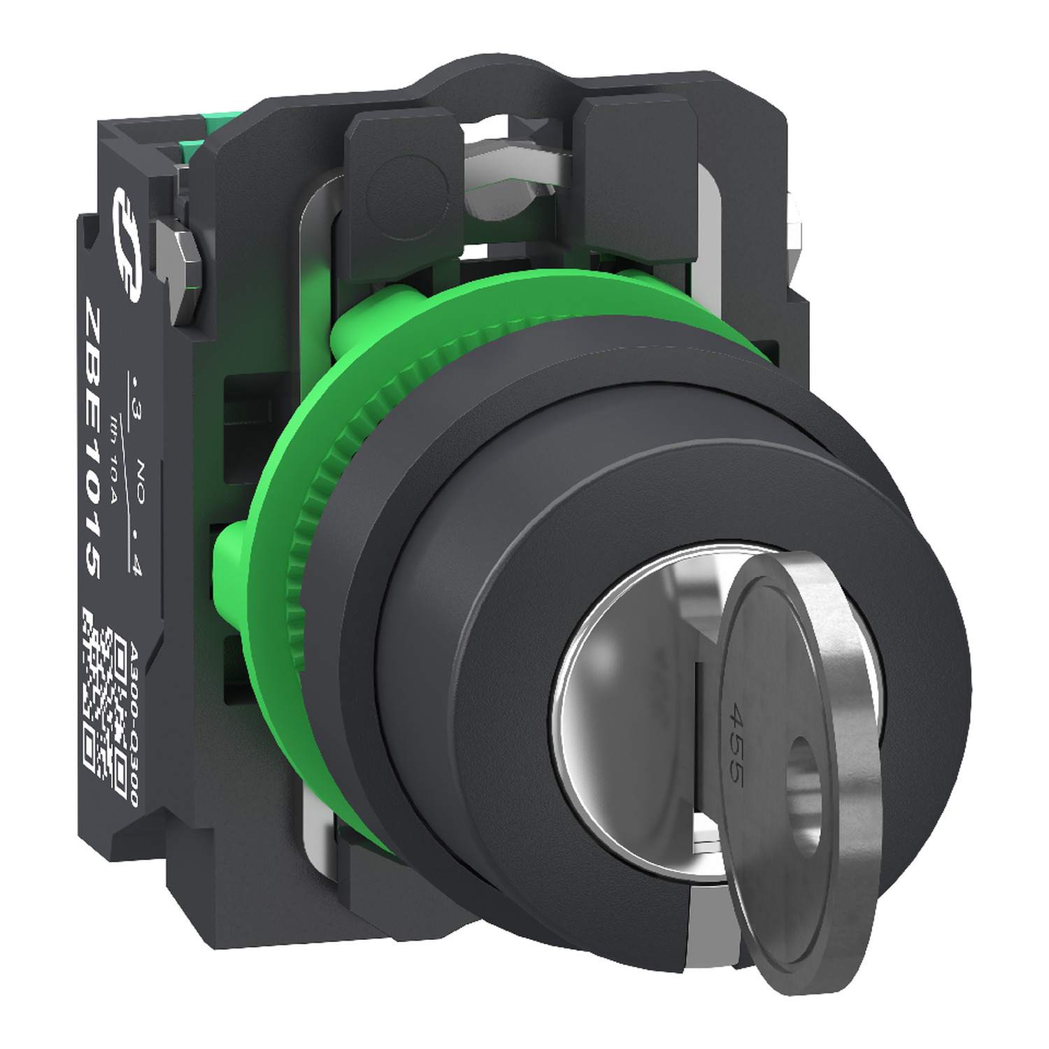 Schneider Electric Schneider Electric XB5AG335 – Key switch selector, Harmony XB5, plastic, black, 22mm, key 455, 3 positions, stay put, key release center, 2 NO, push in