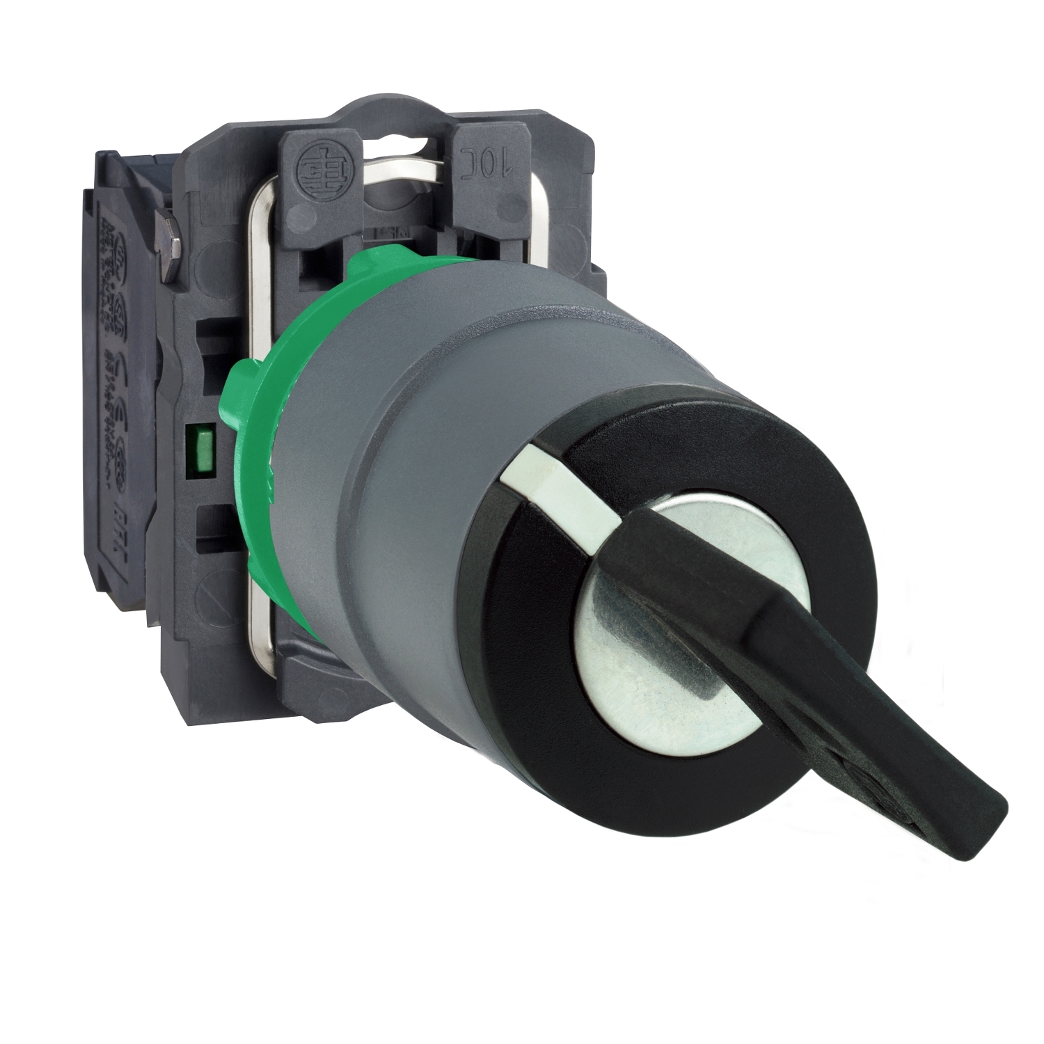 Schneider Electric Schneider Electric XB5AG61C0 – Selector switch, Harmony XB5, grey bezel, 22mm, 2 positions, key 455, spring return, 1NO