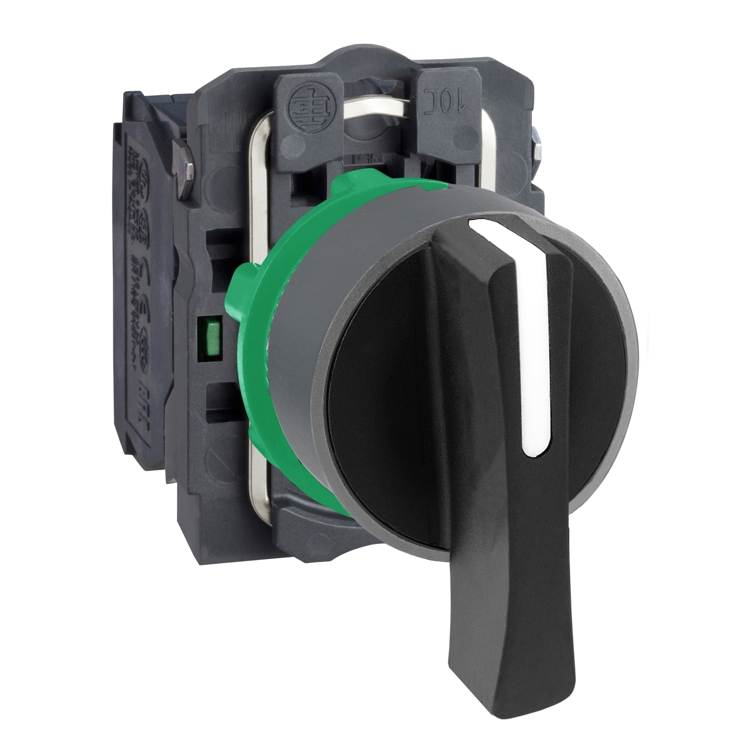 Schneider Electric Schneider Electric XB5AJ53C0 – Selector switch, Harmony XB5, grey bezel, 22mm, 3 positions, black long handle, spring return, 2NO