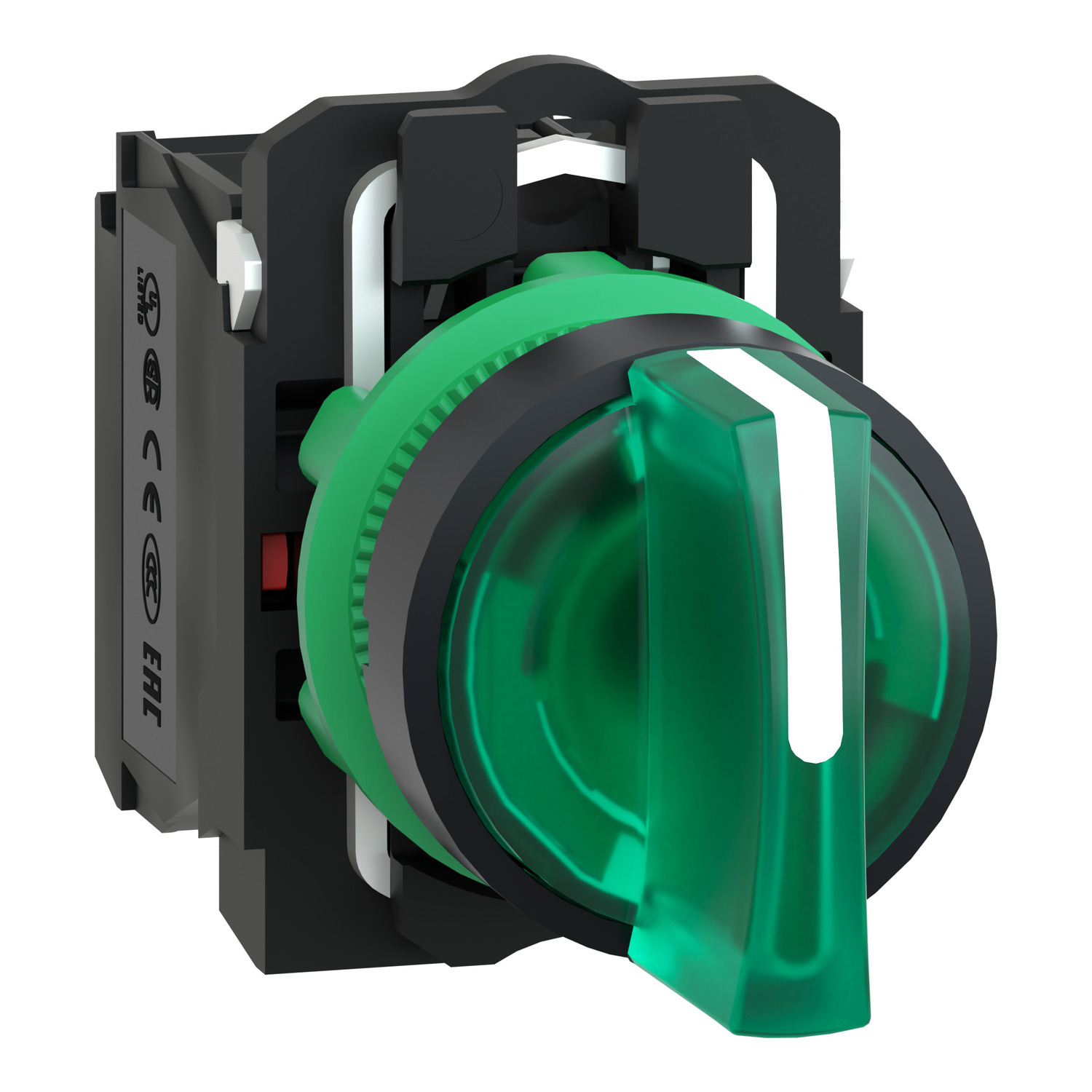 Schneider Electric Schneider Electric XB5AK133M5 – green complete illuminated selector switch Ø22 3-position stay put 1NO+1NC 230V