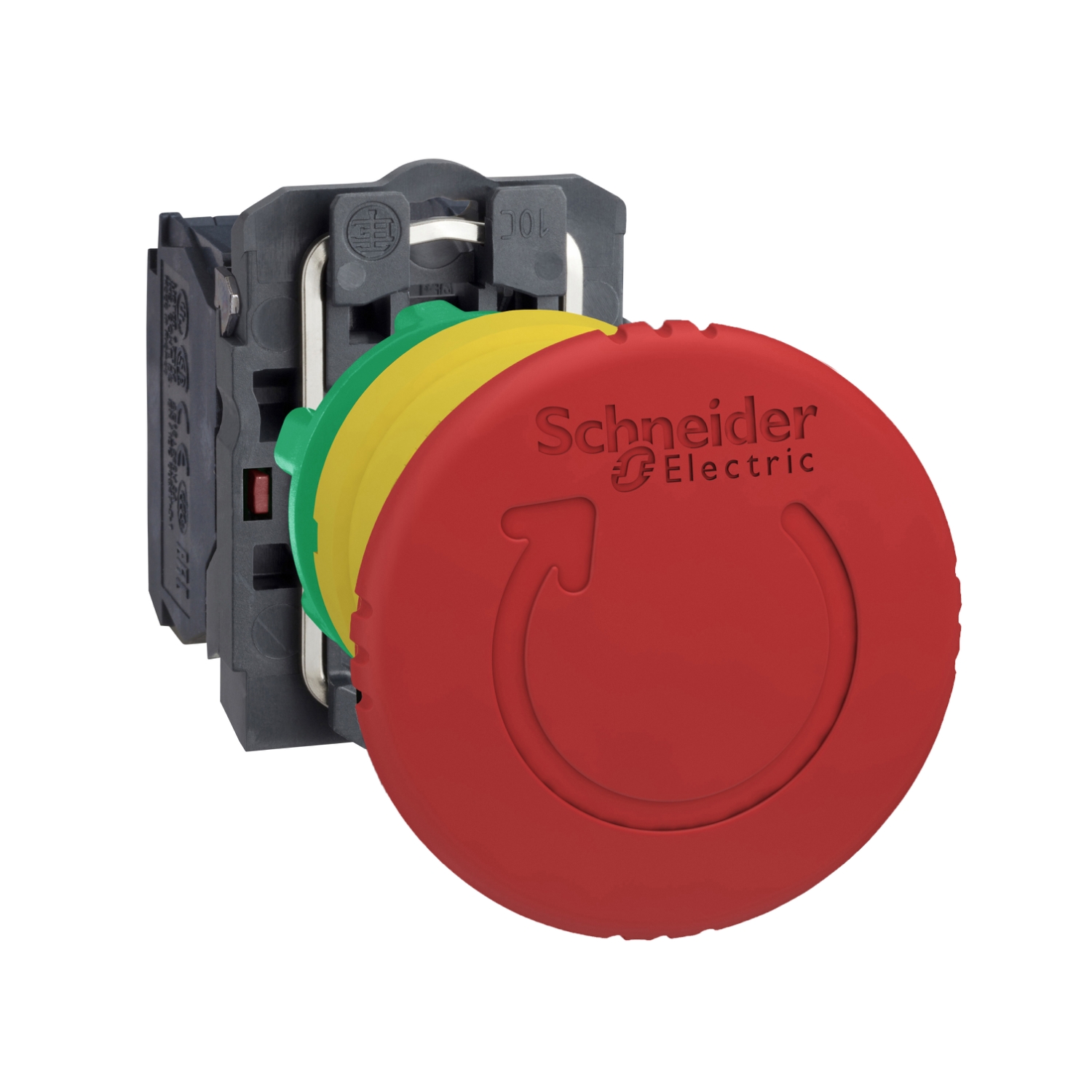 Schneider Electric Schneider Electric XB5AS8444 – Emergency stop switching off, plastic, red mushroom Ø40, Ø22, trigger latching turn to release, 2NC