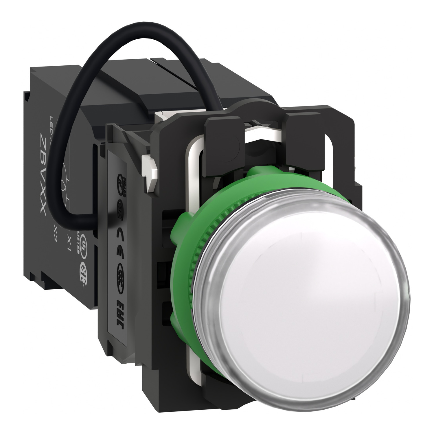 Schneider Electric Schneider Electric XB5AV5B1 – white complete pilot light Ø22 plain lens with integral LED 400V