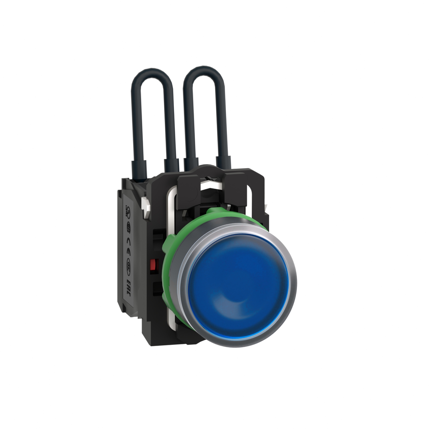 Schneider Electric Schneider Electric XB5AW26B5 – Push-to-test pilot light, Harmony XB5, plastic, blue, universal LED, screw clamp terminals, 24V