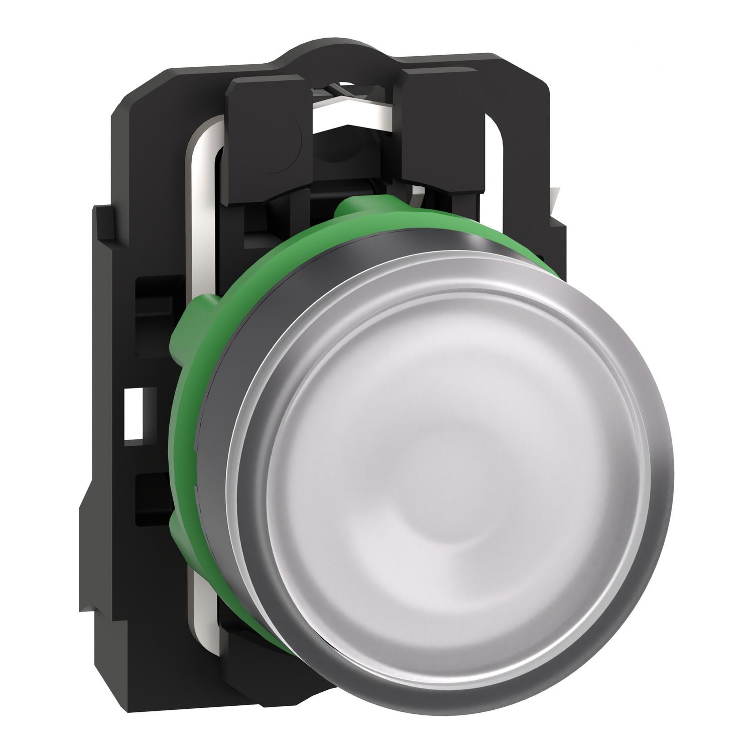 Schneider Electric Schneider Electric XB5AW31B1 – Illuminated push button, Harmony XB5, plastic, white flush, 22mm, universal LED, plain lens, 1NO, 24V AC DC