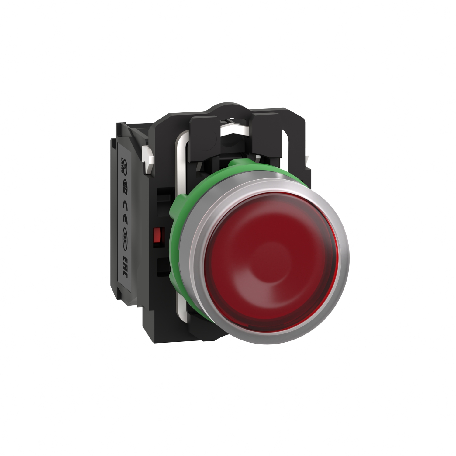 Schneider Electric Schneider Electric XB5AW34B5C0 – Illuminated push button, Harmony XB5, grey bezel, red flush, 22mm, universal LED, spring return, 1NO + 1NC, 24V AC