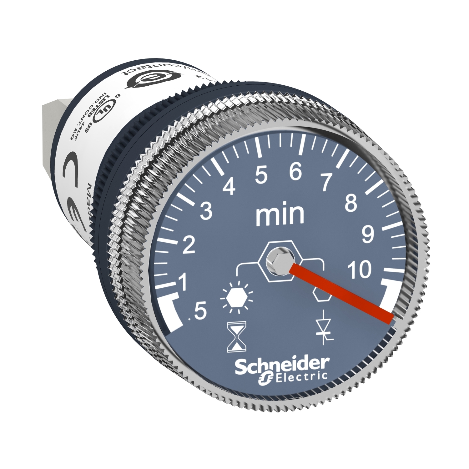 Schneider Electric Schneider Electric XB5DTGM4 – 100…240 VAC/DC Panel mounted timer monofunction with 0.5 min..10 min delay