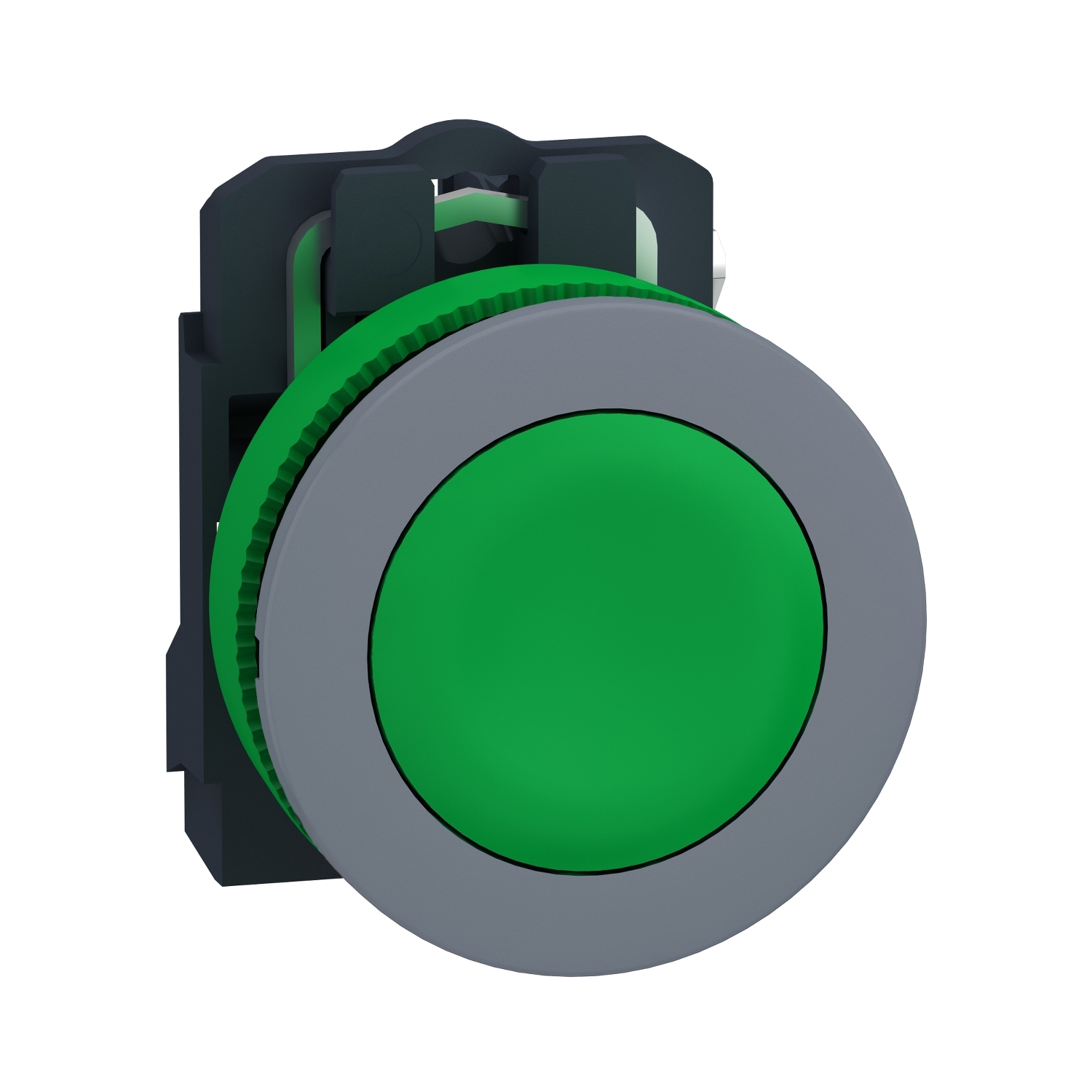Schneider Electric Schneider Electric XB5FA31C0 – Push button, Harmony XB5, grey bezel, green flush, 30mm, spring return, 1NO, unmarked