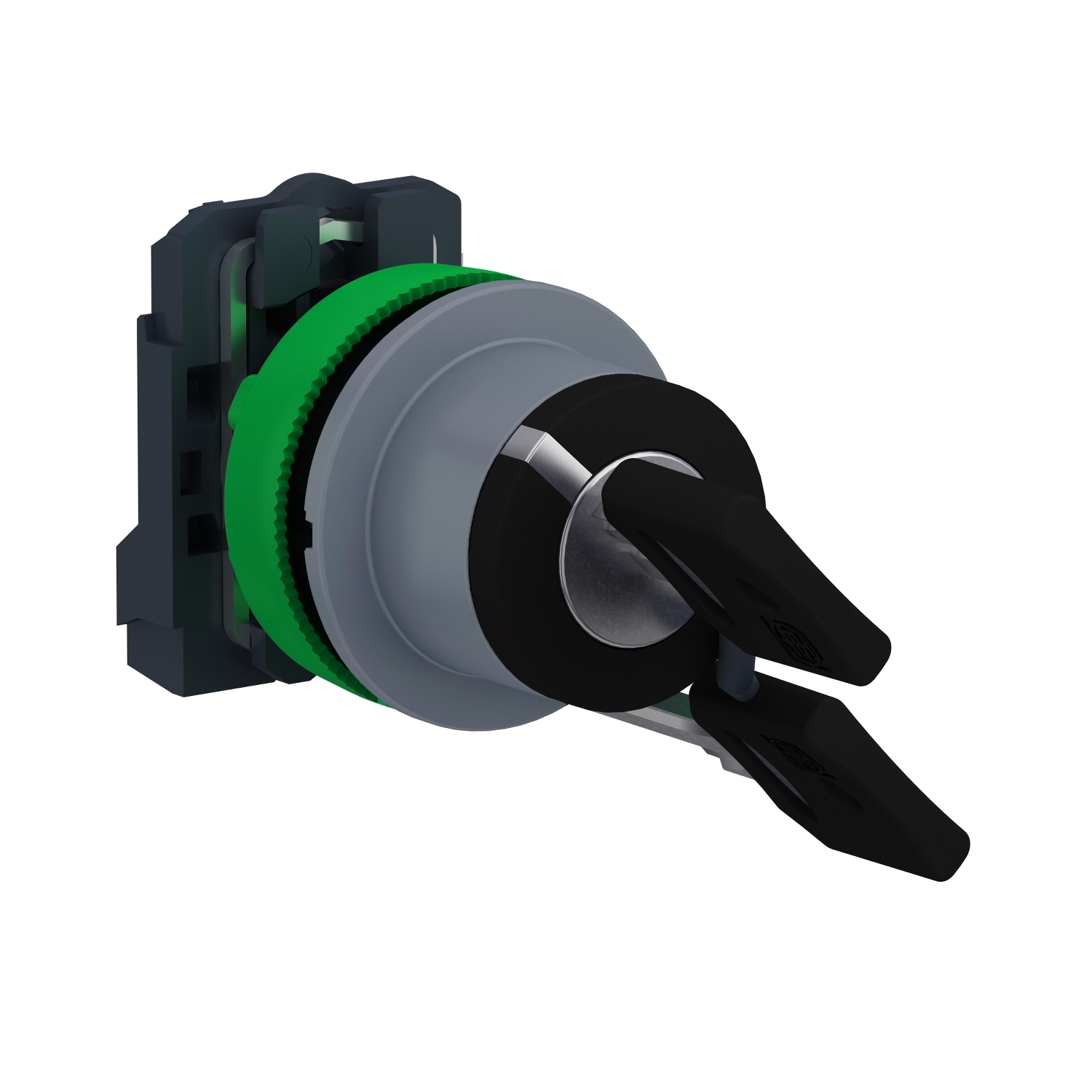 Schneider Electric Schneider Electric XB5FG21C0 – Selector switch, Harmony XB5, flush mounted, grey bezel, 30mm, 2 positions, left withdrawal position, key 455, stay put, 1NO