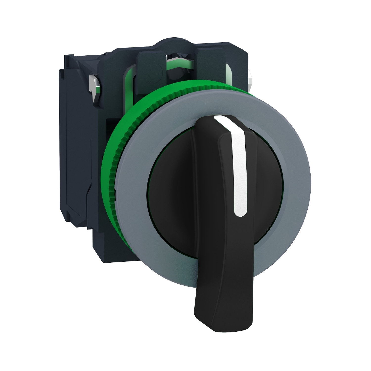 Schneider Electric Schneider Electric XB5FJ53C0 – Selector switch, Harmony XB5, flush mounted, grey bezel, 30mm, 3 positions, black long handle, spring return, 2NO