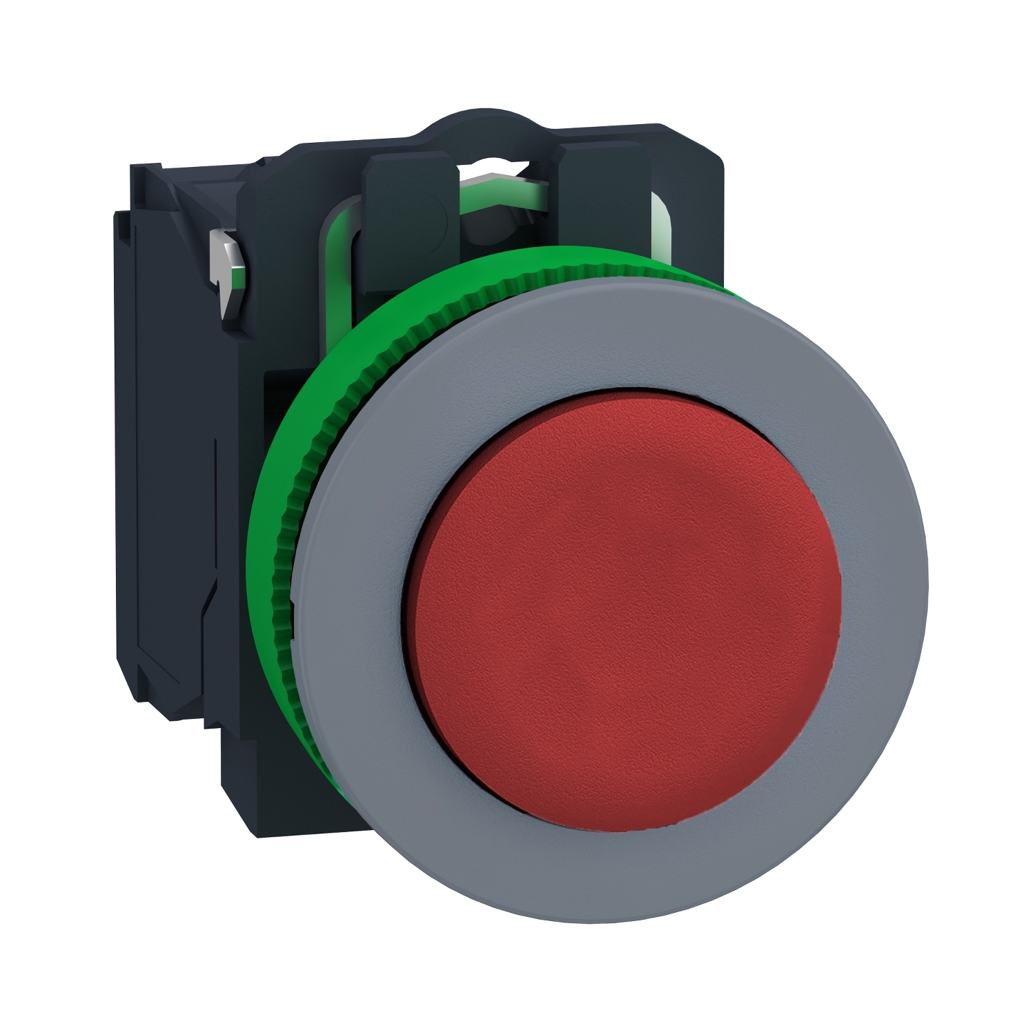 Schneider Electric Schneider Electric XB5FL42C0 – Push button, Harmony XB5, grey bezel, red flush, 30mm, spring return, 1NC, unmarked