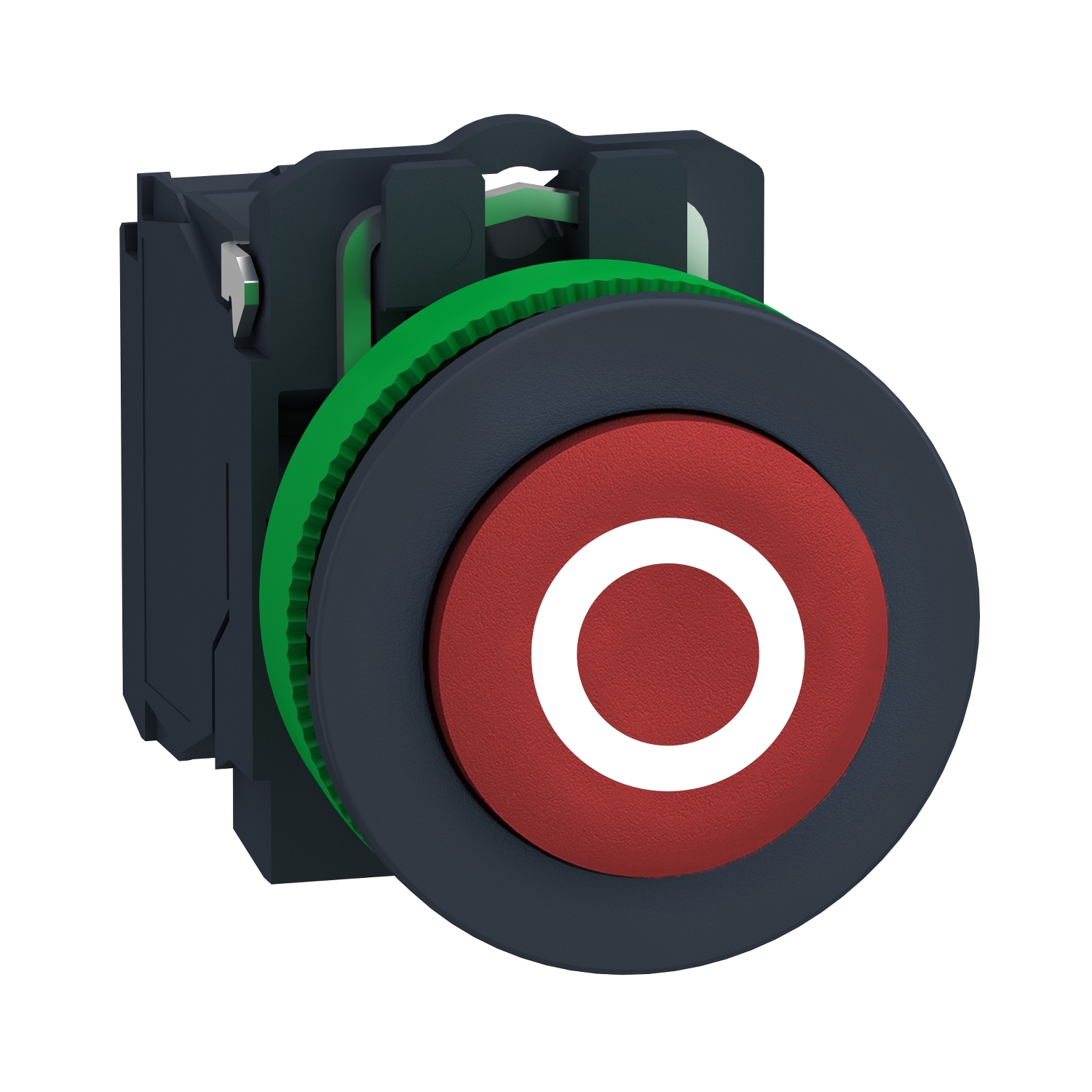 Schneider Electric Schneider Electric XB5FL4322 – Push button flush mounted, Harmony XB5, plastic, projecting, red, 30mm, spring return, marked O, 1NC