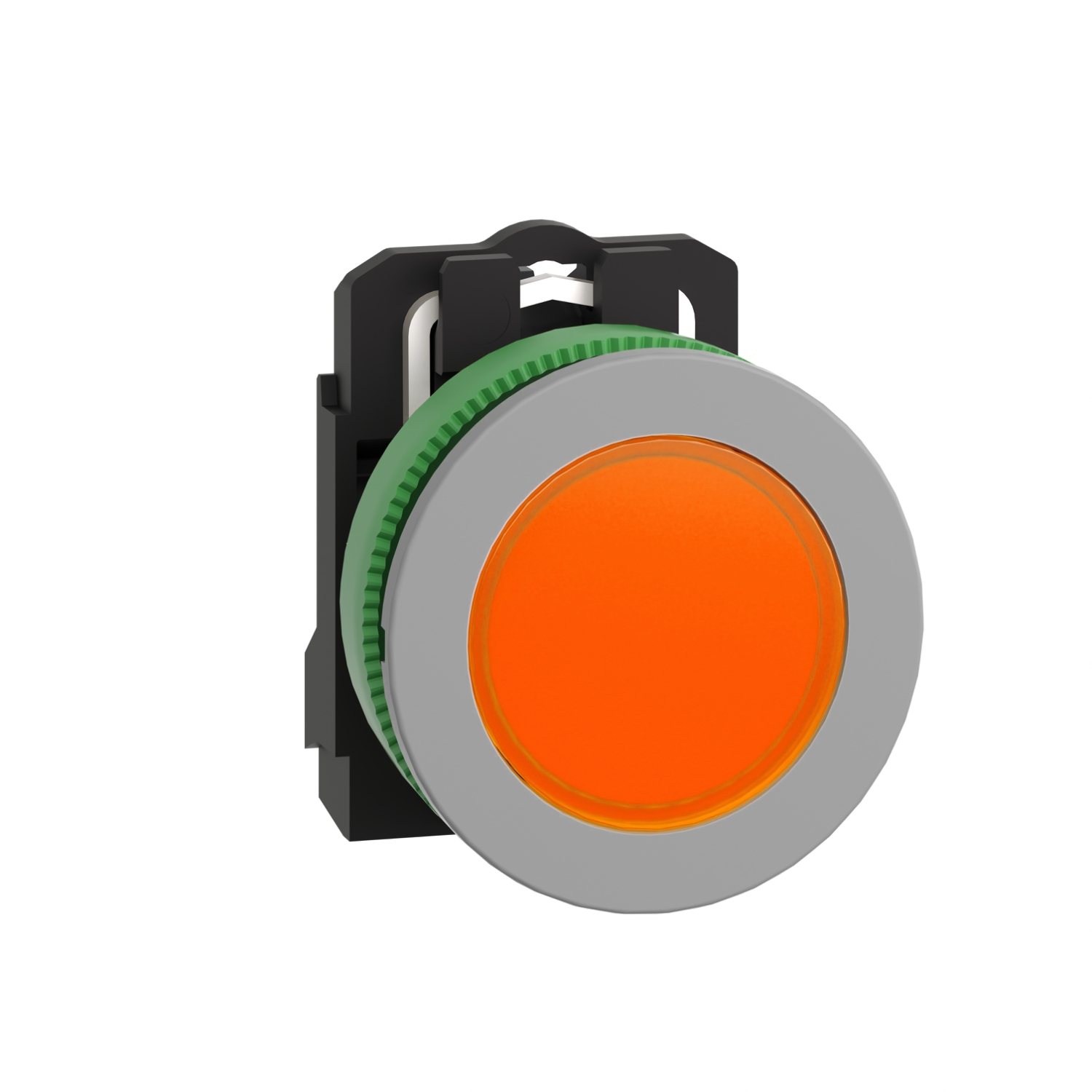 Schneider Electric Schneider Electric XB5FVB5C0 – Pilot light, Harmony XB5, grey bezel, orange, universal LED, plain lens, screw clamp terminals, 24V
