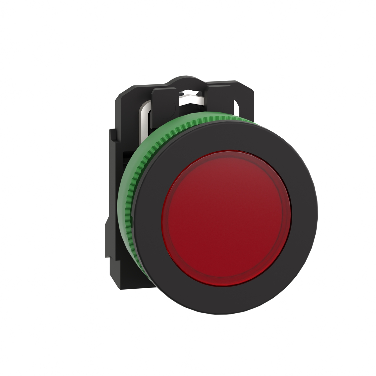 Schneider Electric Schneider Electric XB5FVG4 – Pilot light, Harmony XB5, grey plastic, red flush mounted, 30mm, universal LED, plain lens, 110...120V AC
