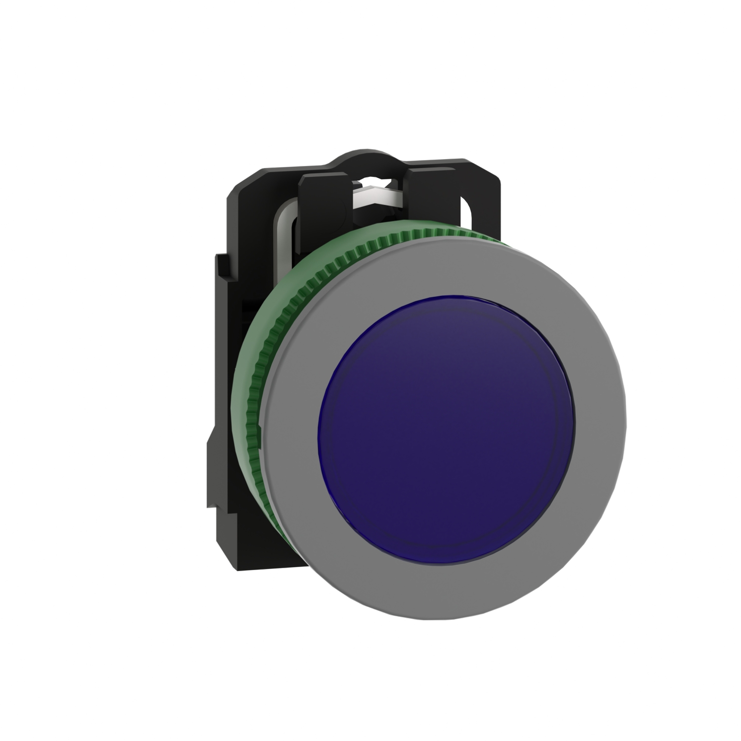 Schneider Electric Schneider Electric XB5FVG6C0 – Pilot light, Harmony XB5, grey bezel, blue, universal LED, plain lens, screw clamp terminals, 110...120V