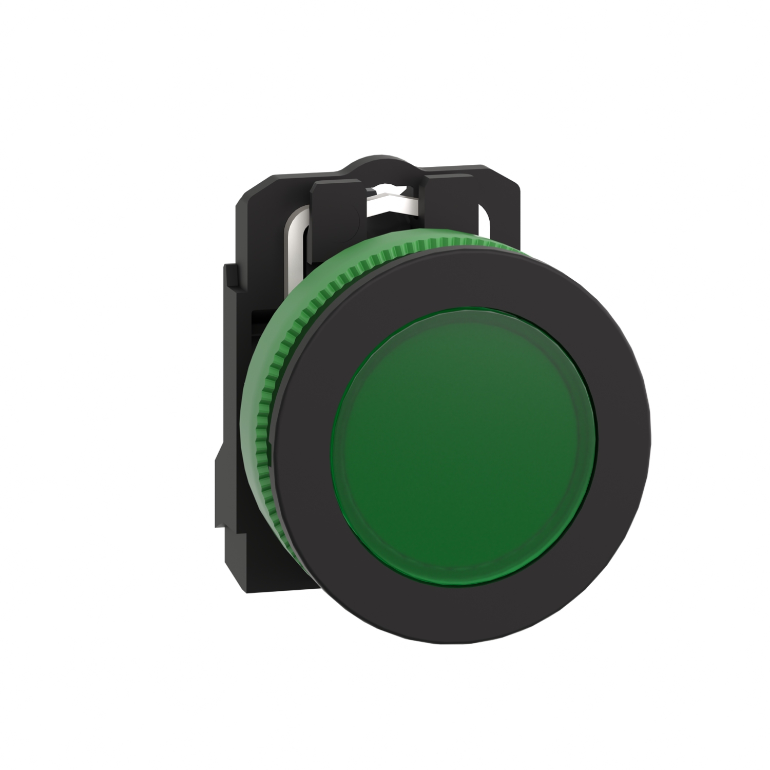 Schneider Electric Schneider Electric XB5FVM3 – Pilot light, Harmony XB5, grey plastic, green flush mounted, 30mm, universal LED, plain lens, 230...240V AC