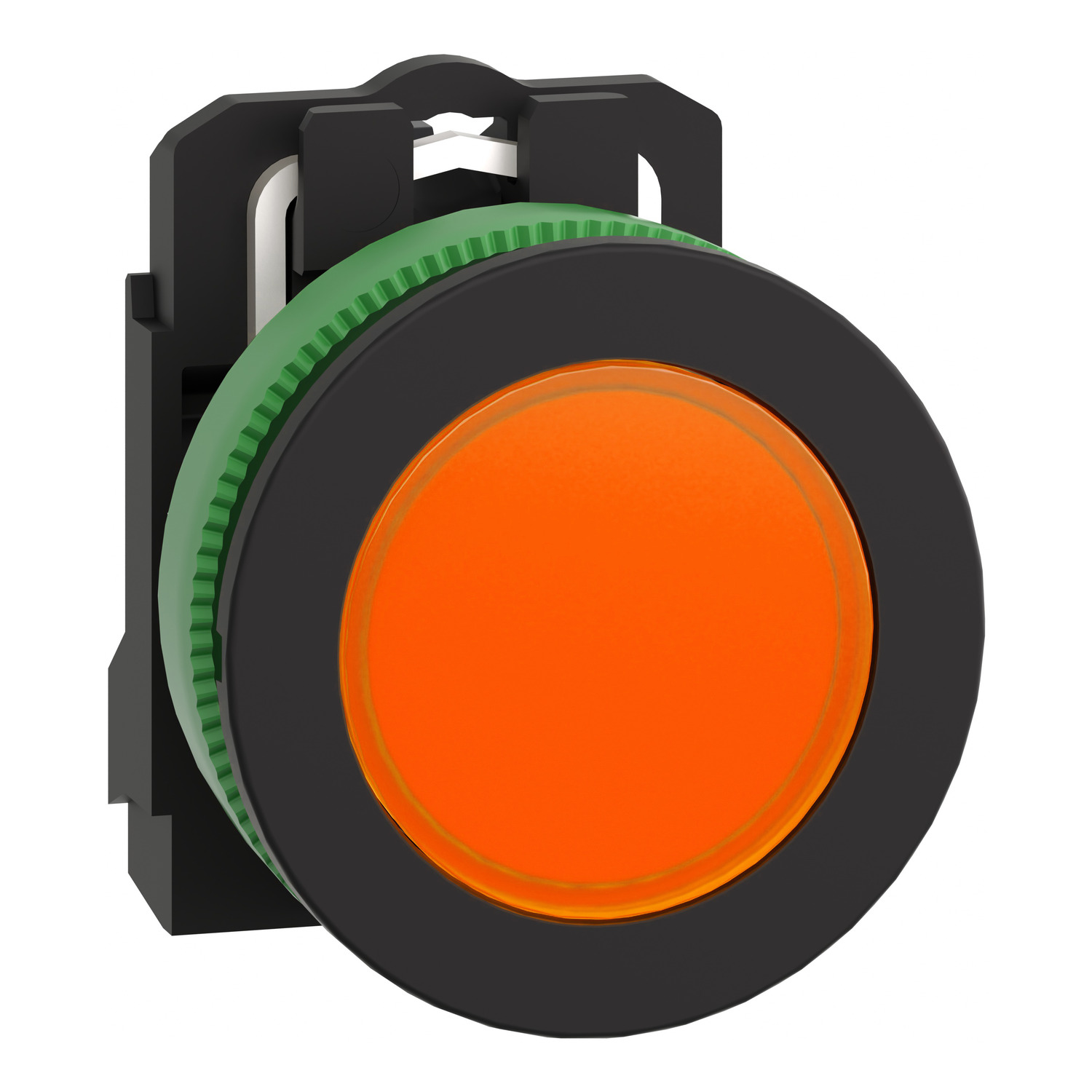 Schneider Electric Schneider Electric XB5FVM5 – Pilot light, Harmony XB5, grey plastic, orange flush mounted, 30mm, universal LED, 230...240V AC