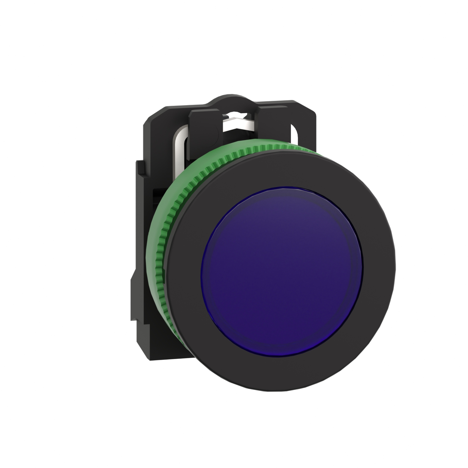 Schneider Electric Schneider Electric XB5FVM6 – Pilot light, Harmony XB5, grey plastic, blue flush mounted, 30mm, universal LED, plain lens, 230...240V AC
