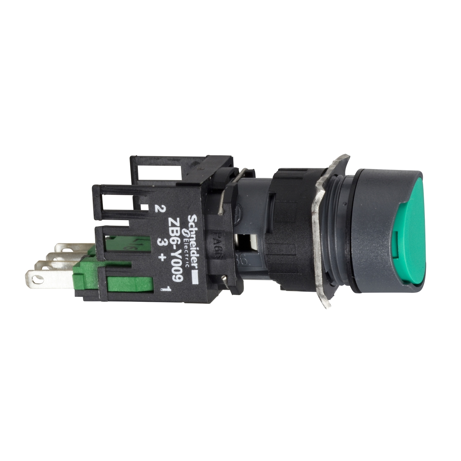 Schneider Electric Schneider Electric XB6AA31B – Complete push button, Harmony XB6, green flush pushbutton Ø 16 spring return 1 NO unmarked