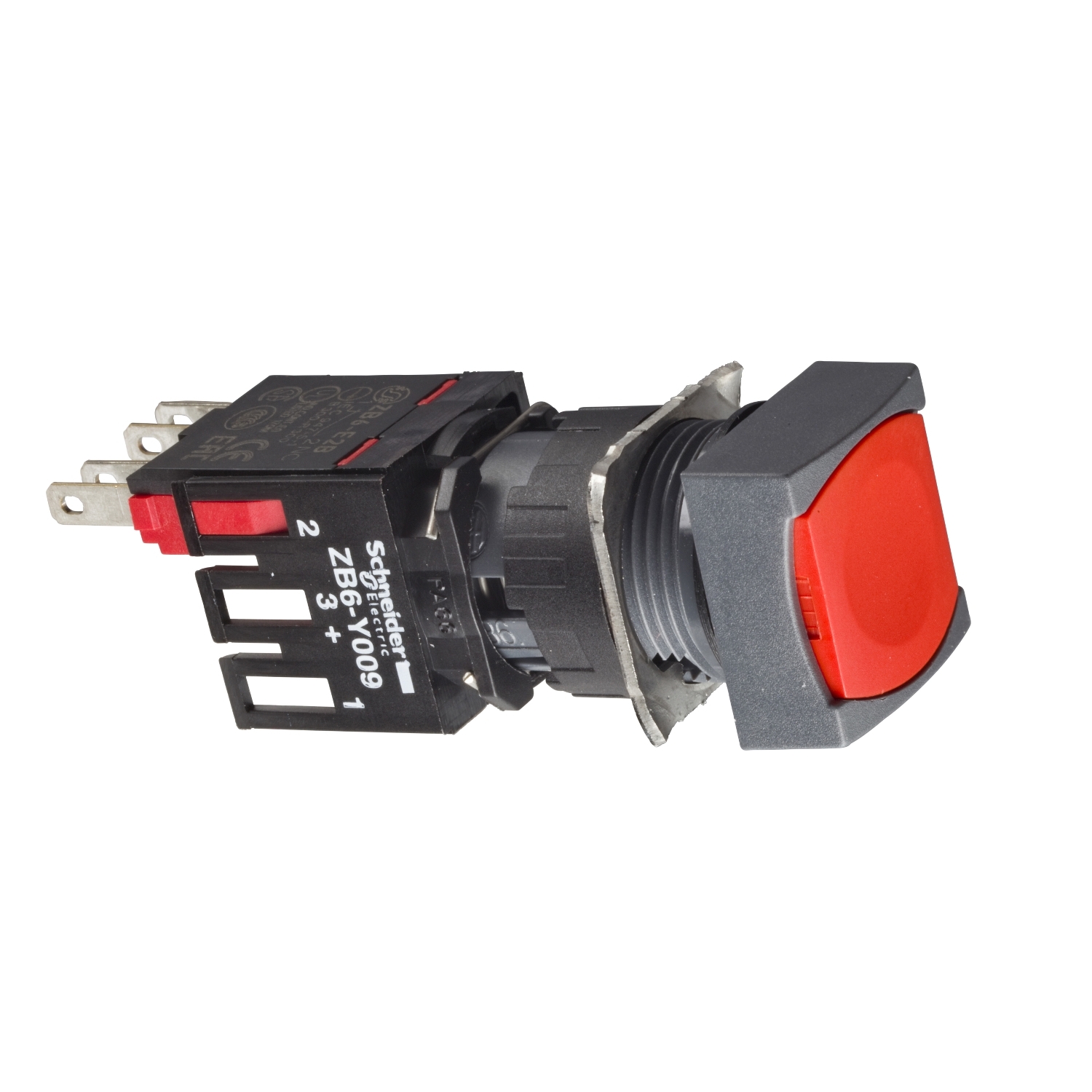Schneider Electric Schneider Electric XB6CA45B – red square flush complete pushbutton Ø16 spring return 1NO+1NC unmarked