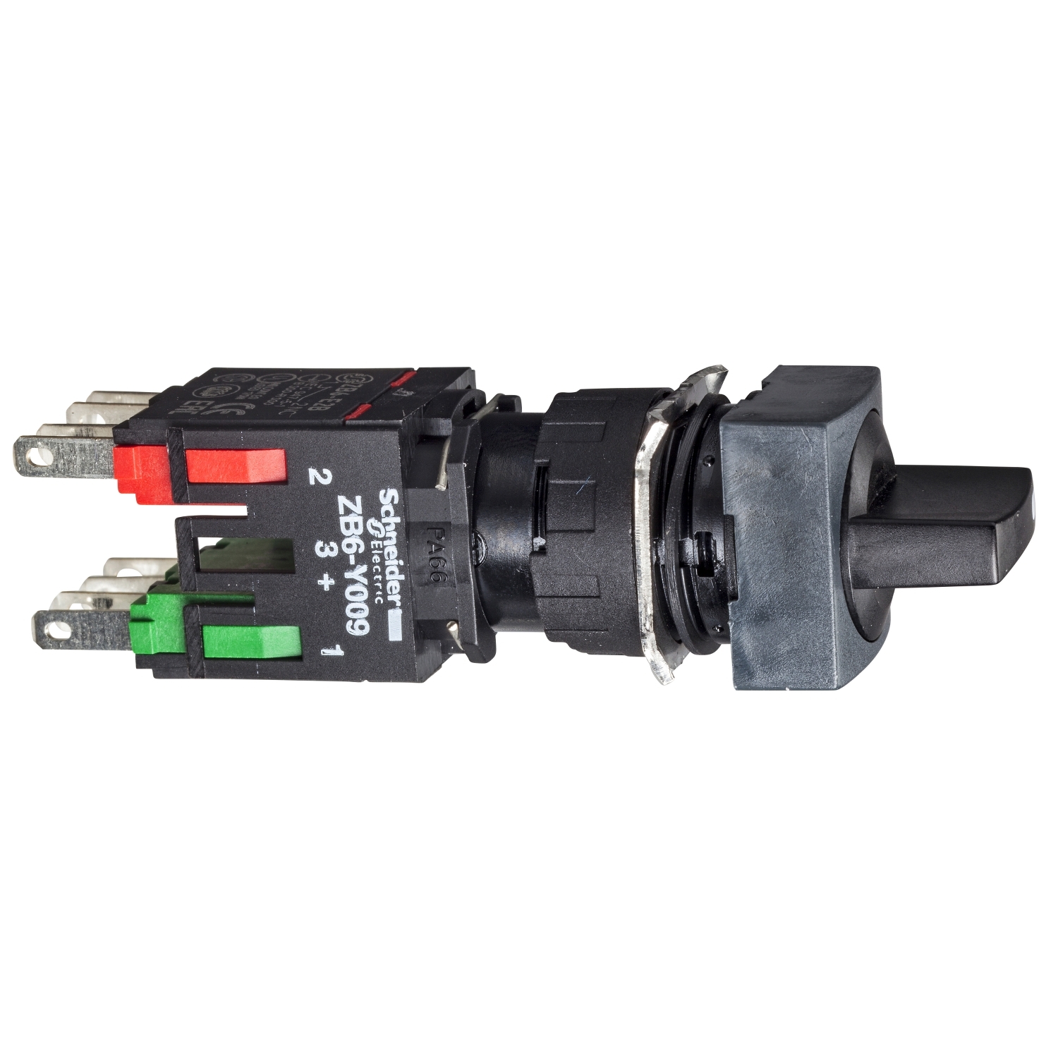 Schneider Electric Schneider Electric XB6CD225B – Complete selector switch, Harmony XB6, black square Ø 16 2 position stay put 1NO+1NC