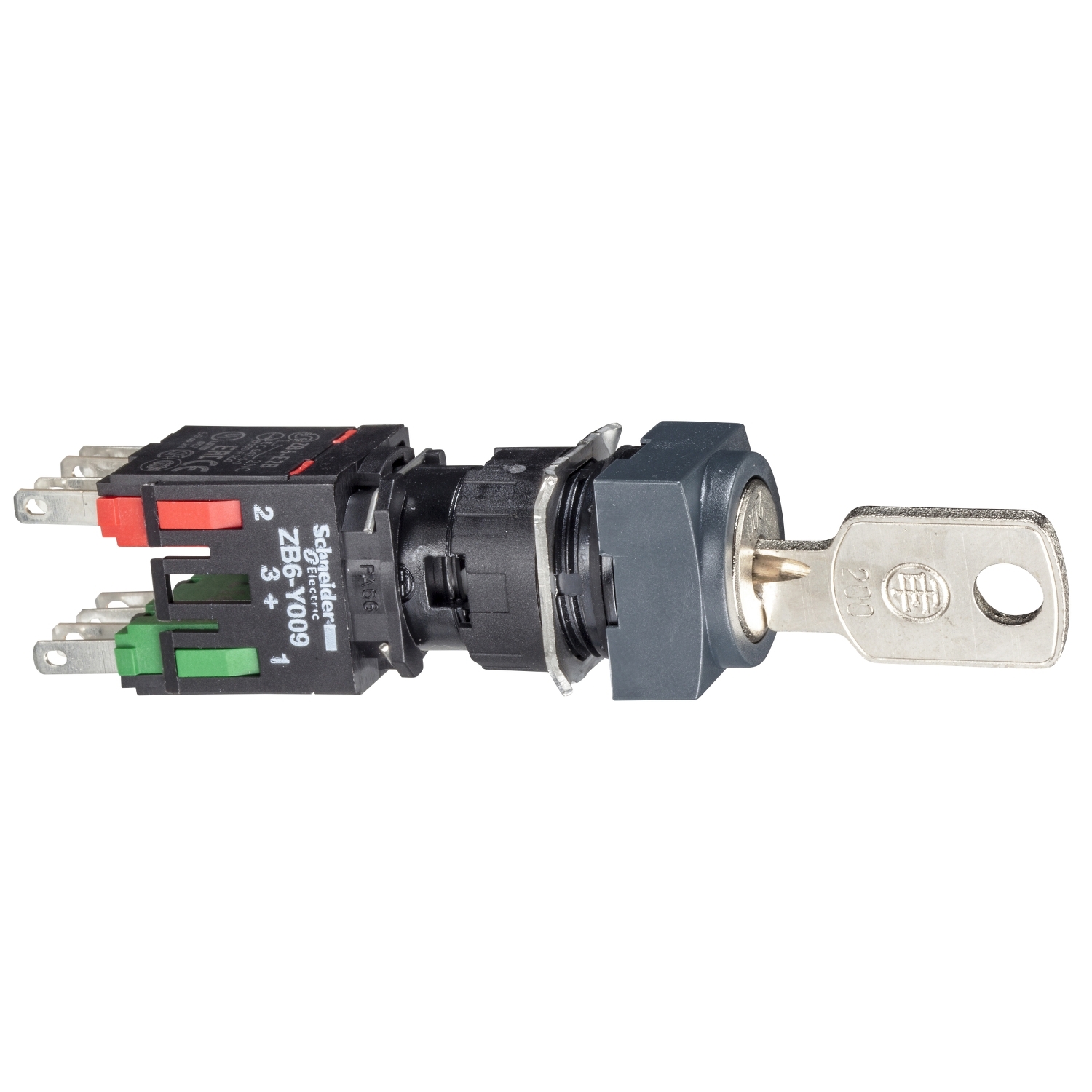 Schneider Electric Schneider Electric XB6CGH5B – black complete square selector switch Ø16 3-position stay put 1NO+1NC Ronis 200