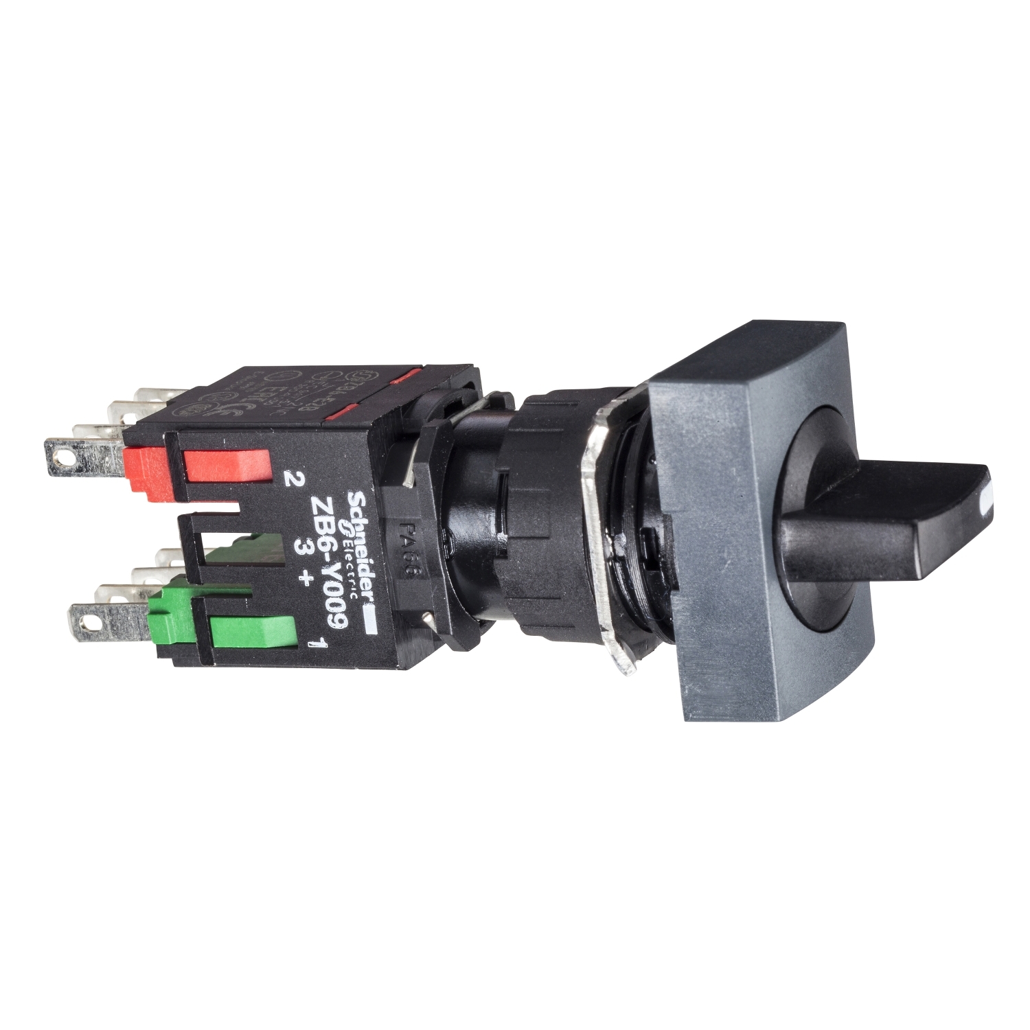 Schneider Electric Schneider Electric XB6DD235B – Complete selector switch, Harmony XB6, black rectangular Ø 16 3 position stay put 1NO+1NC