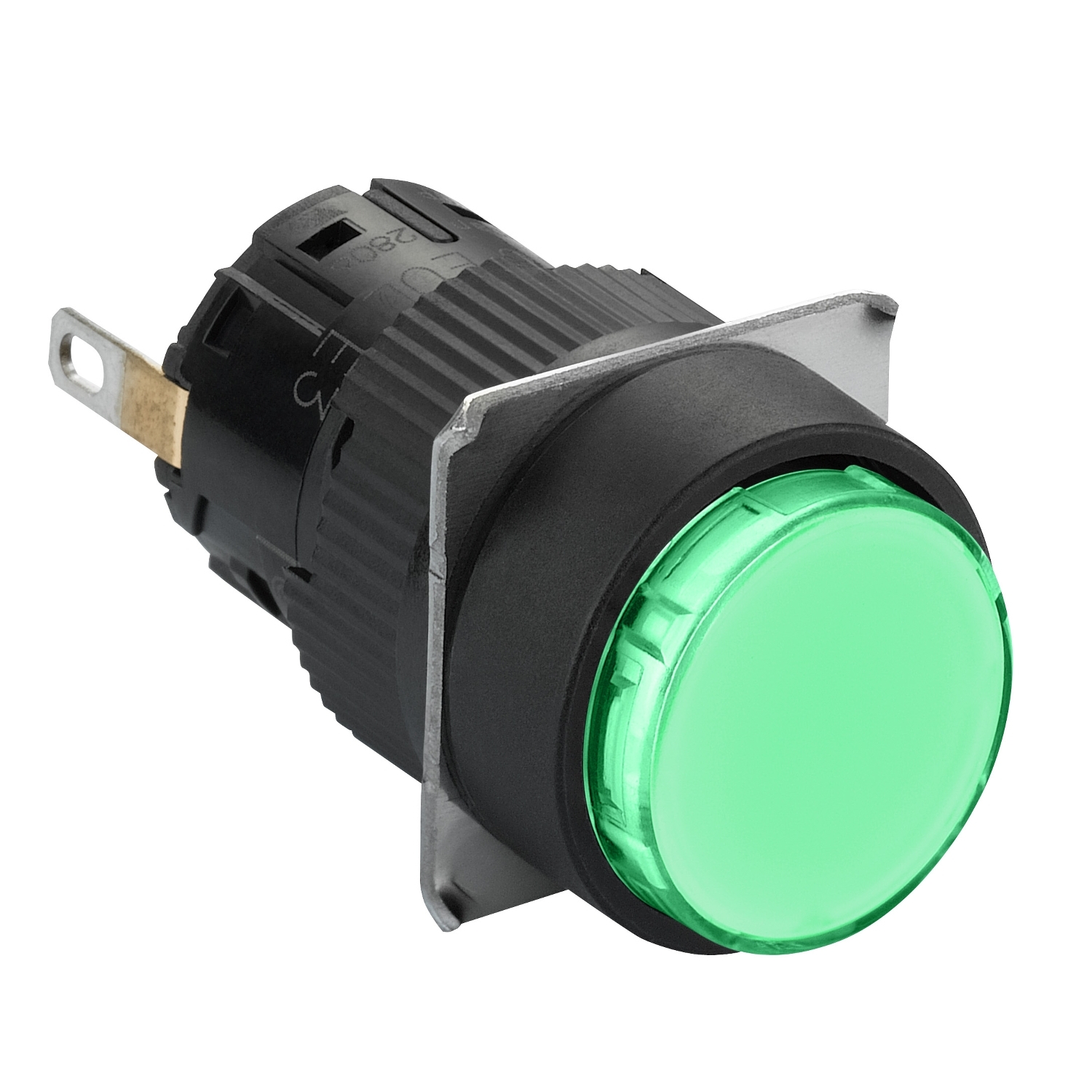 Schneider Electric Schneider Electric XB6EAV3BP – round pilot light Ø16 - IP65 - green - integral LED 24VDCpolarised - connector