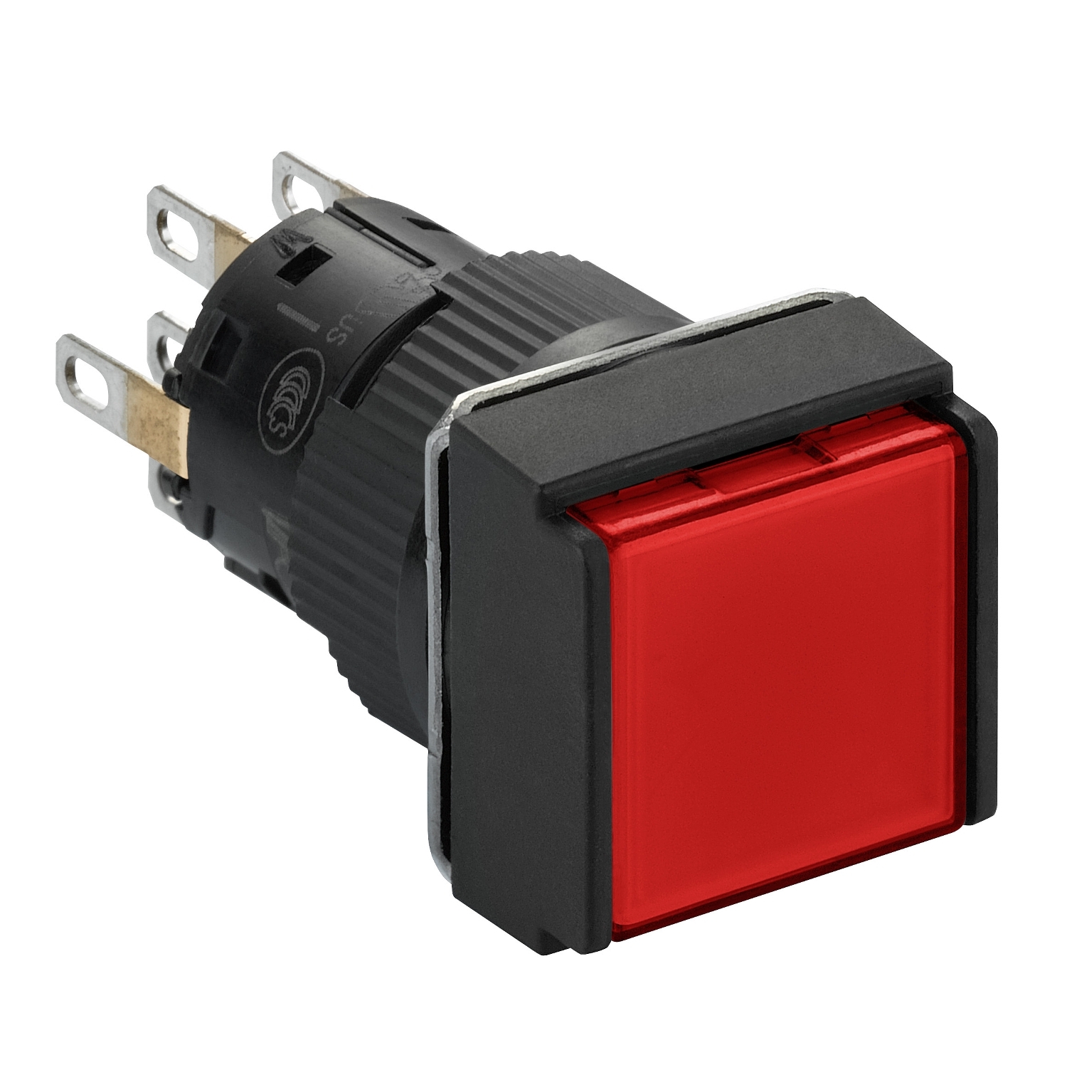 Schneider Electric Schneider Electric XB6ECF4B2P – Illuminated monolithic push button, Harmony XB6E, square red flush, 16mm, latching, 24V DC, 2CO
