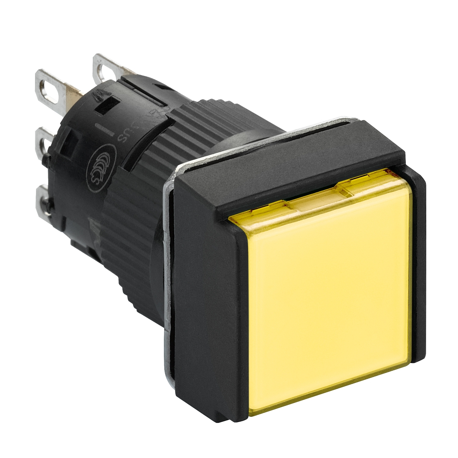 Schneider Electric Schneider Electric XB6ECW5J1P – Illuminated monolithic push button, Harmony XB6E, square yellow flush, 16mm, spring return 12VDC, 1CO