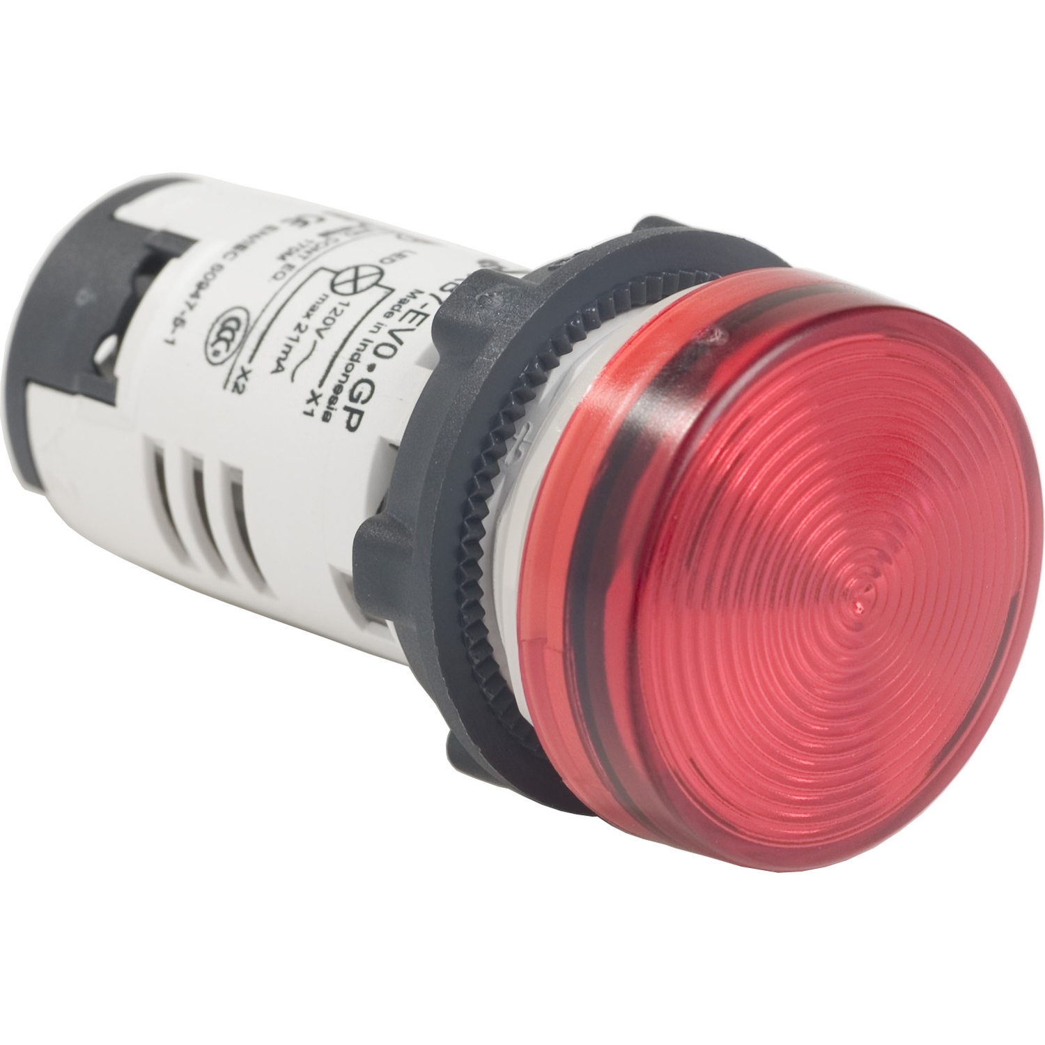 Schneider Electric Schneider Electric XB7EV04GP – Monolithic pilot light, plastic, red, Ø22, integral LED, 110...120 V AC