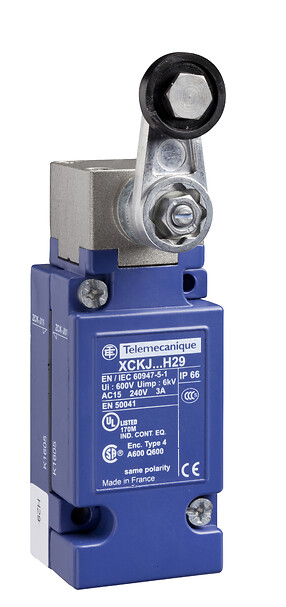 Schneider Electric Schneider Electric XCKJ110511H29 – Limit switch, XC Standard, XCKJ, thermoplastic roller lever, 1C/O, snap action, M20