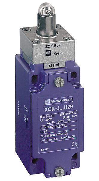 Schneider Electric Schneider Electric XCKJ167 – Limit switch, XC Standard, XCKJ, steel roller plunger reinforced, 1NC+1 NO, snap, Pg13