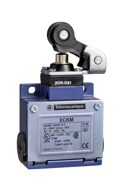 Schneider Electric Schneider Electric XCKM121 – Limit switch, Limit switches XC Standard, XCKM, thermoplastic roller lever plunger, 1NC+1 NO, snap, Pg11