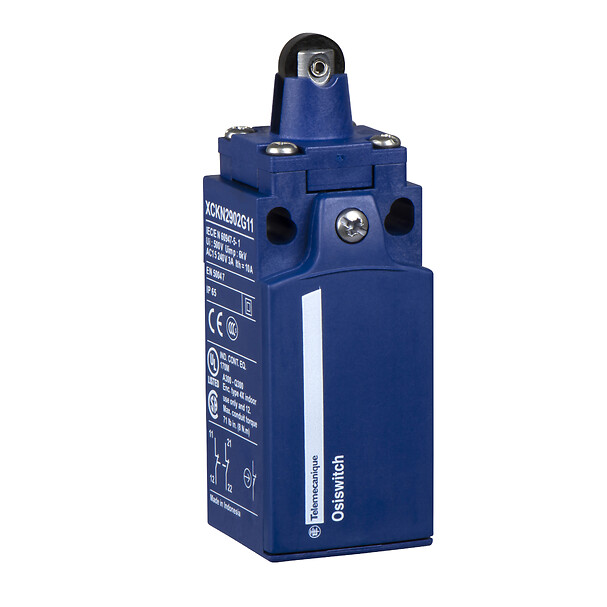 Schneider Electric Schneider Electric XCKN2102P20 – Limit switch, Limit switches XC Standard, XCKN, plastic roller plunger, 1NC+1 NO, snap, M20