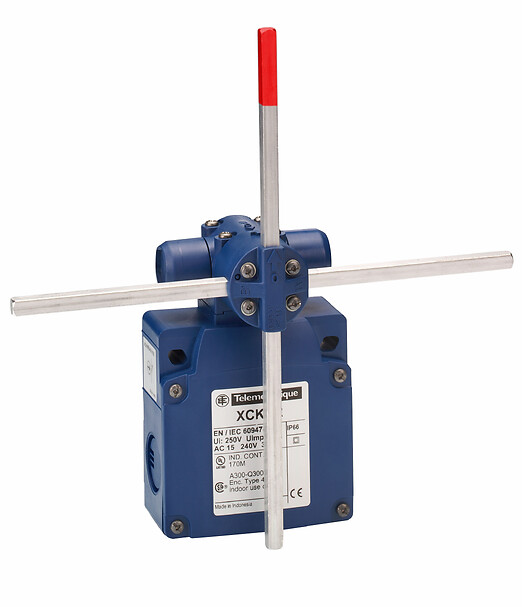 Schneider Electric Schneider Electric XCKVR54D1H29 – Limit switch, Limit switches XC Standard, XCKVR, stay put crossed rods lever 6 mm, 2x(2 NC), slow, M20